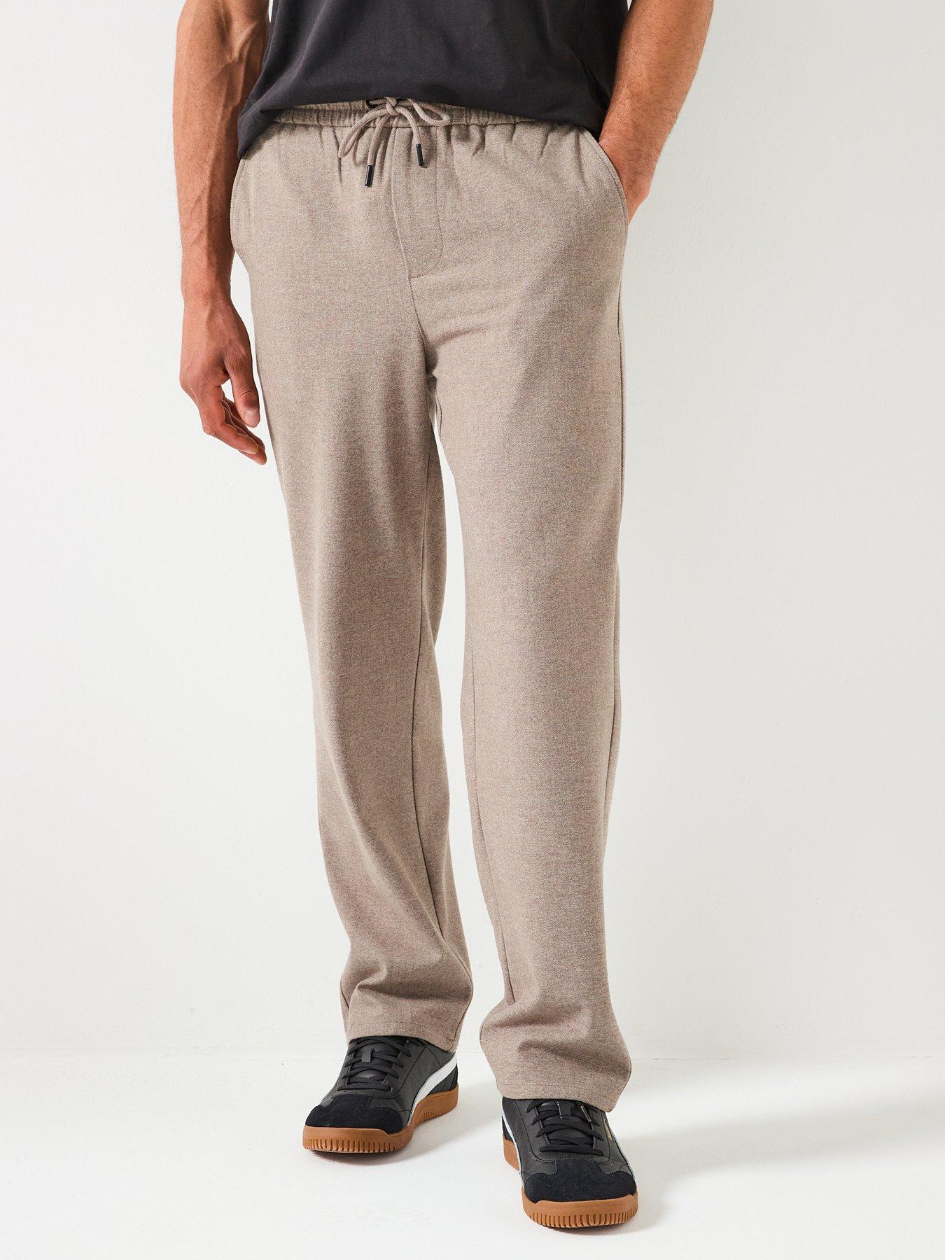 Image 1 of 6 of ONLY & SONS Mark Sinus Pique Brushed Trousers - Grey