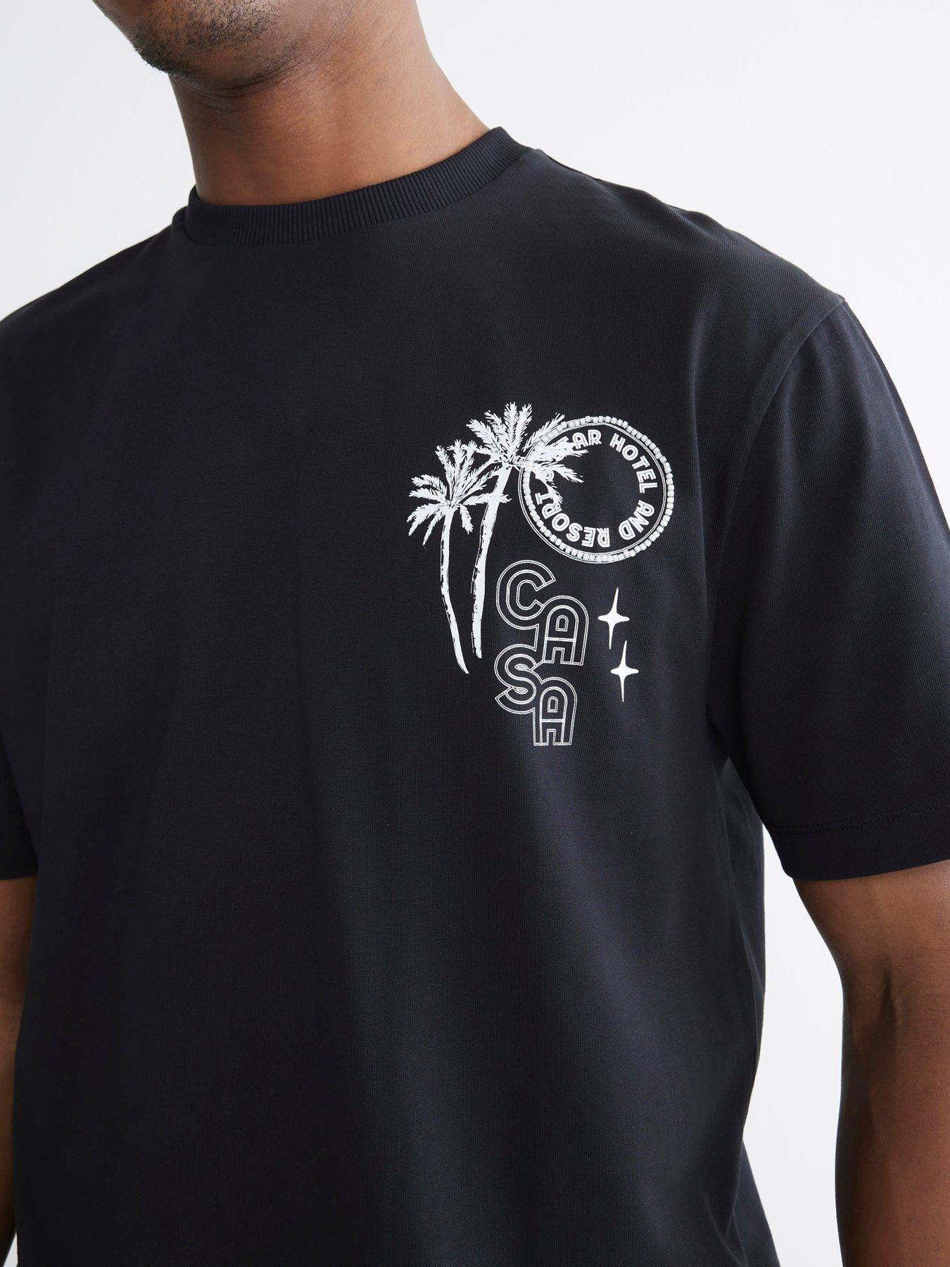 Image 3 of 4 of River Island Casa Hotel Graphic T-Shirt - Black