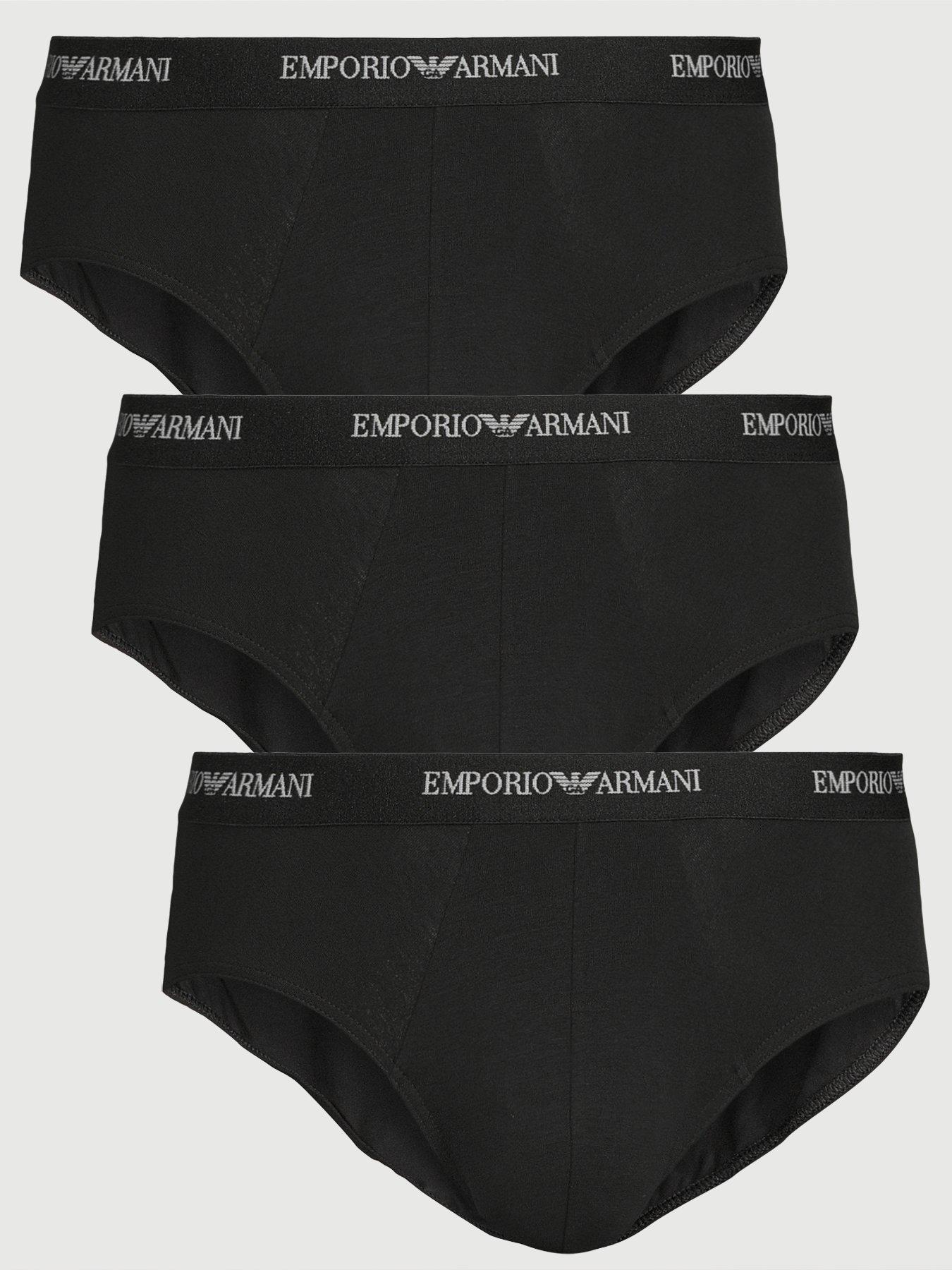 undefined 3 Pack Eva Waistband Stretch Cotton Briefs - Black