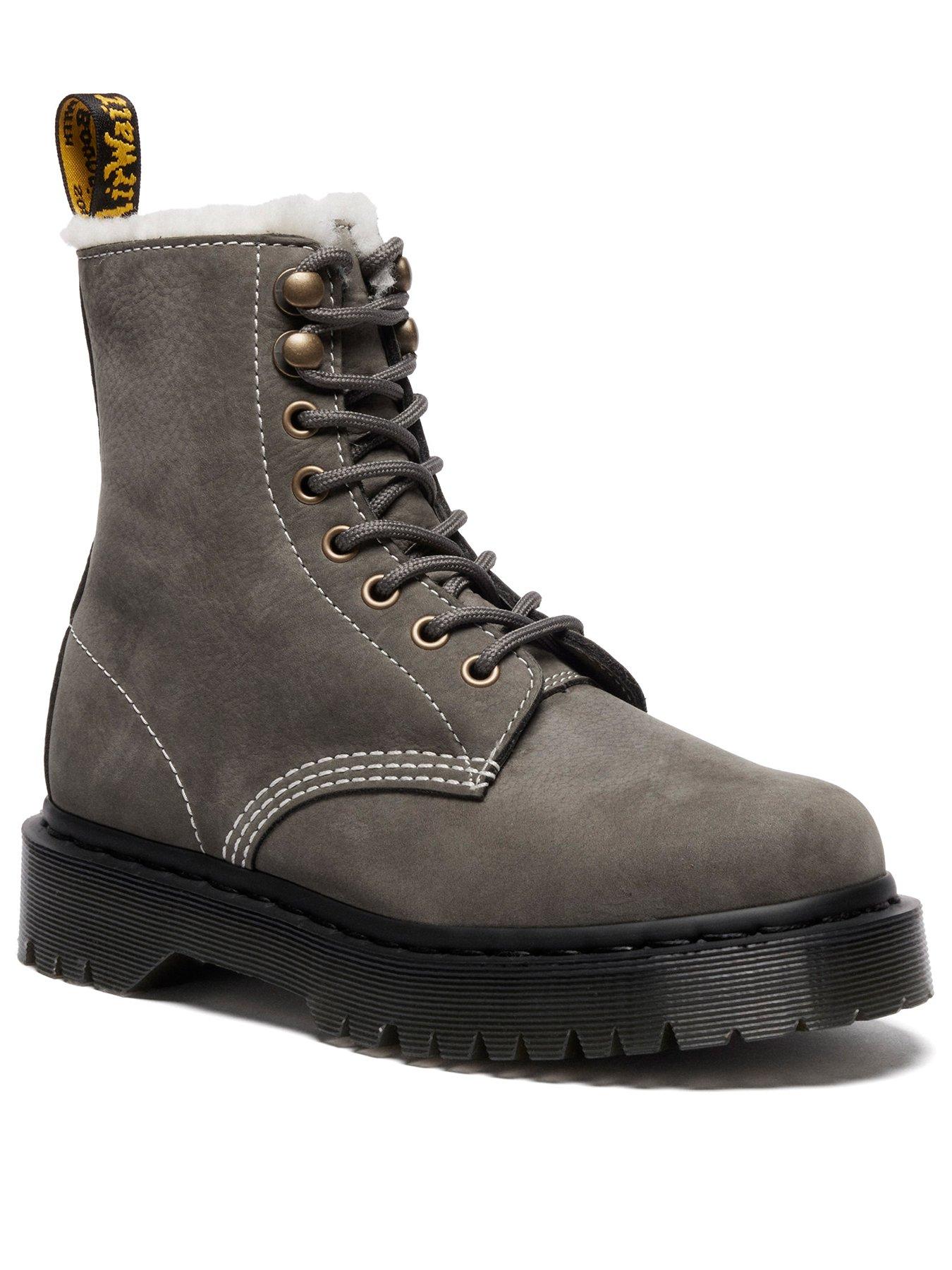 Dr Martens 1460 Pascal Bex 8 Eye Boot Gunmetal Milled Nubuck