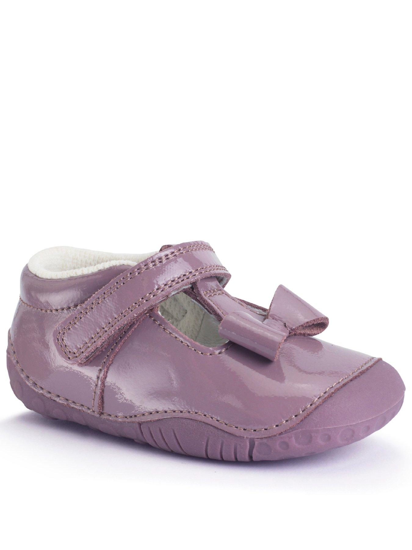  image of start-rite-wiggle-baby-girls-mauve-patent-t-bar-rip-tape-pre-walkers
