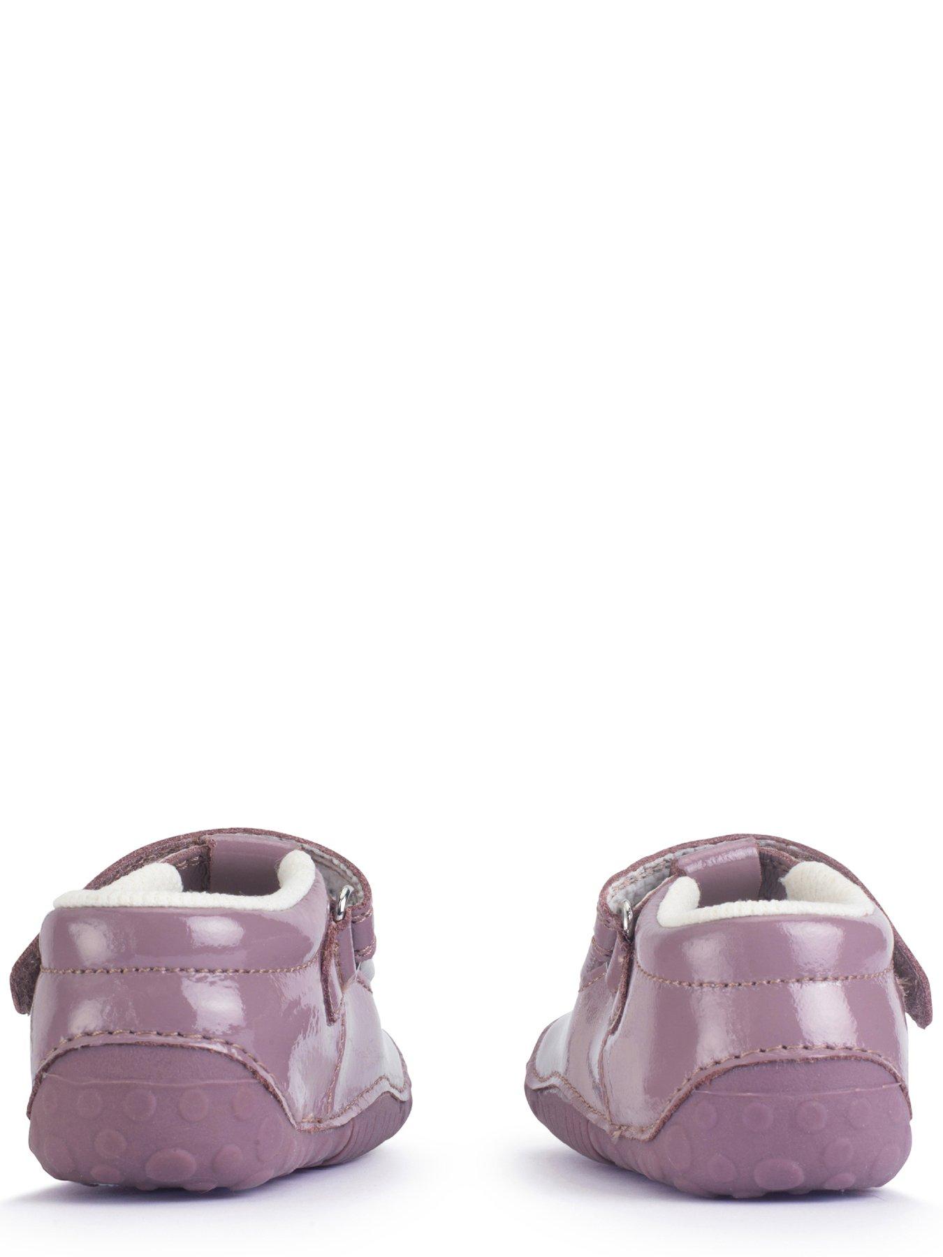  image of start-rite-wiggle-baby-girls-mauve-patent-t-bar-rip-tape-pre-walkers