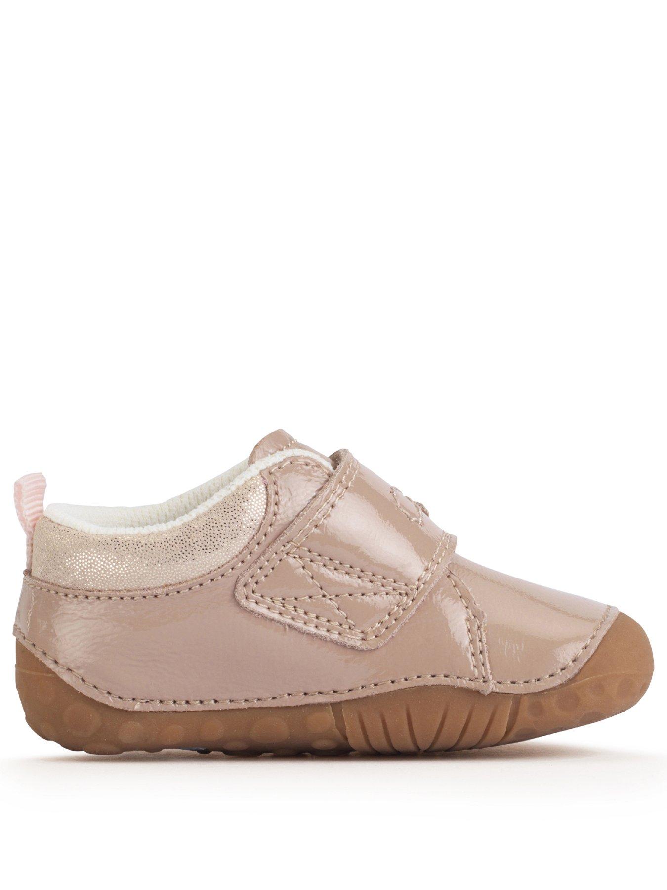  image of start-rite-lila-taupe-patent-girls-closed-rip-tape-pre-walking-shoes