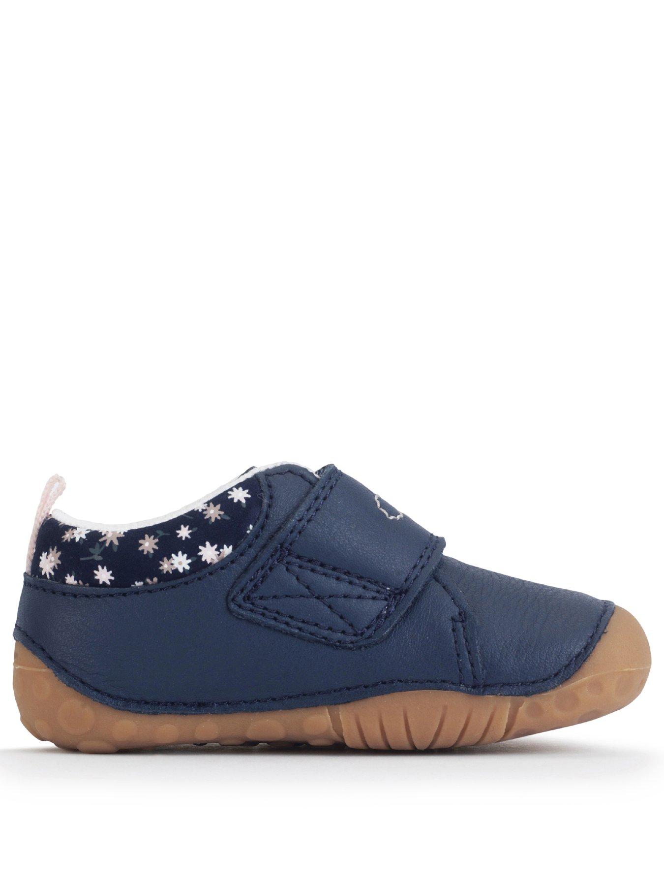  image of start-rite-lila-baby-girls-navy-leather-closed-rip-tape-pre-walkers