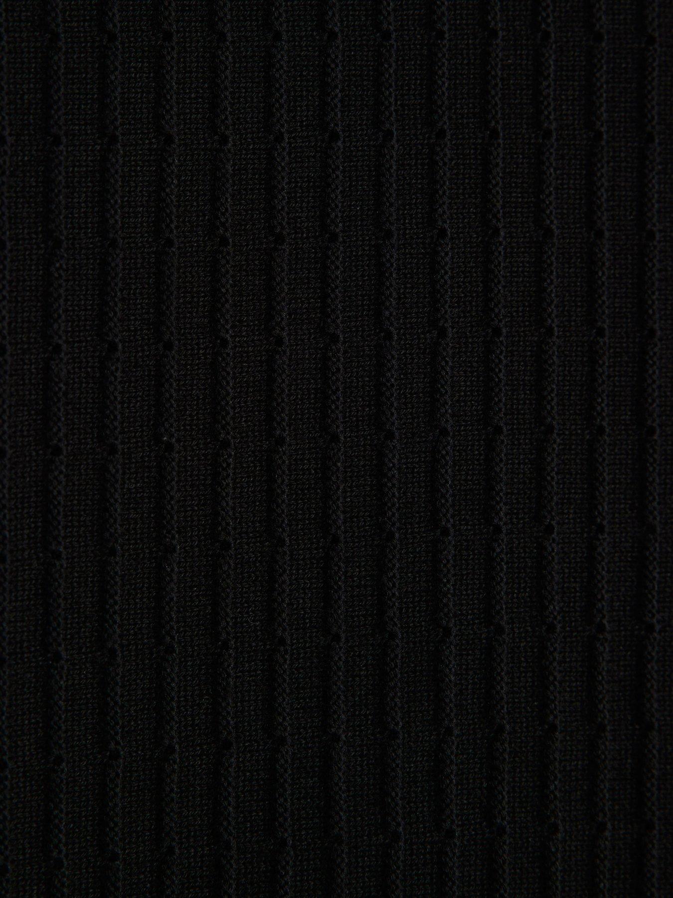 Image 6 of 6 of River Island Brick Muscle Fit Knitted Jumper - Black