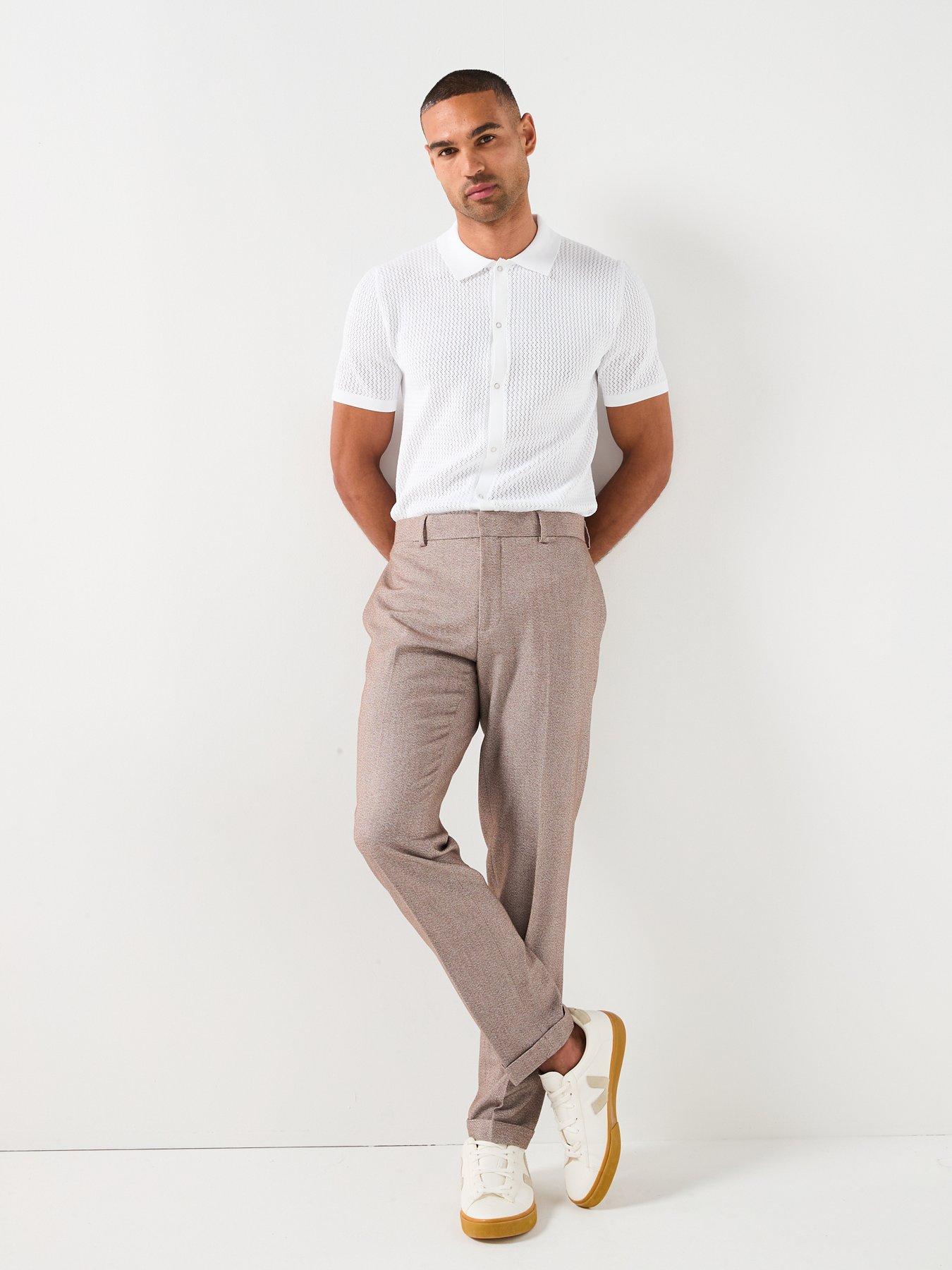 Image 3 of 6 of River Island River Island Short Sleeve Muscle Fit Textured Knit Shirt