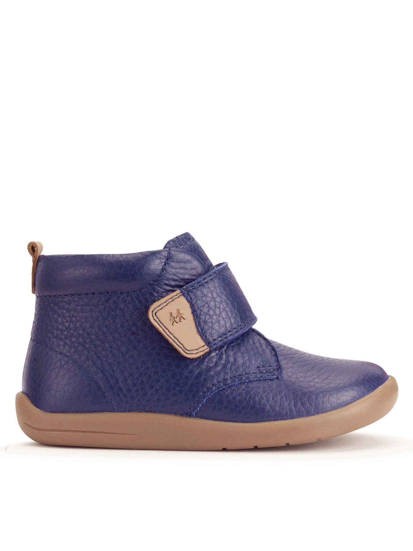 undefined Totter Navy Leather Rip Tape First Ankle Boots