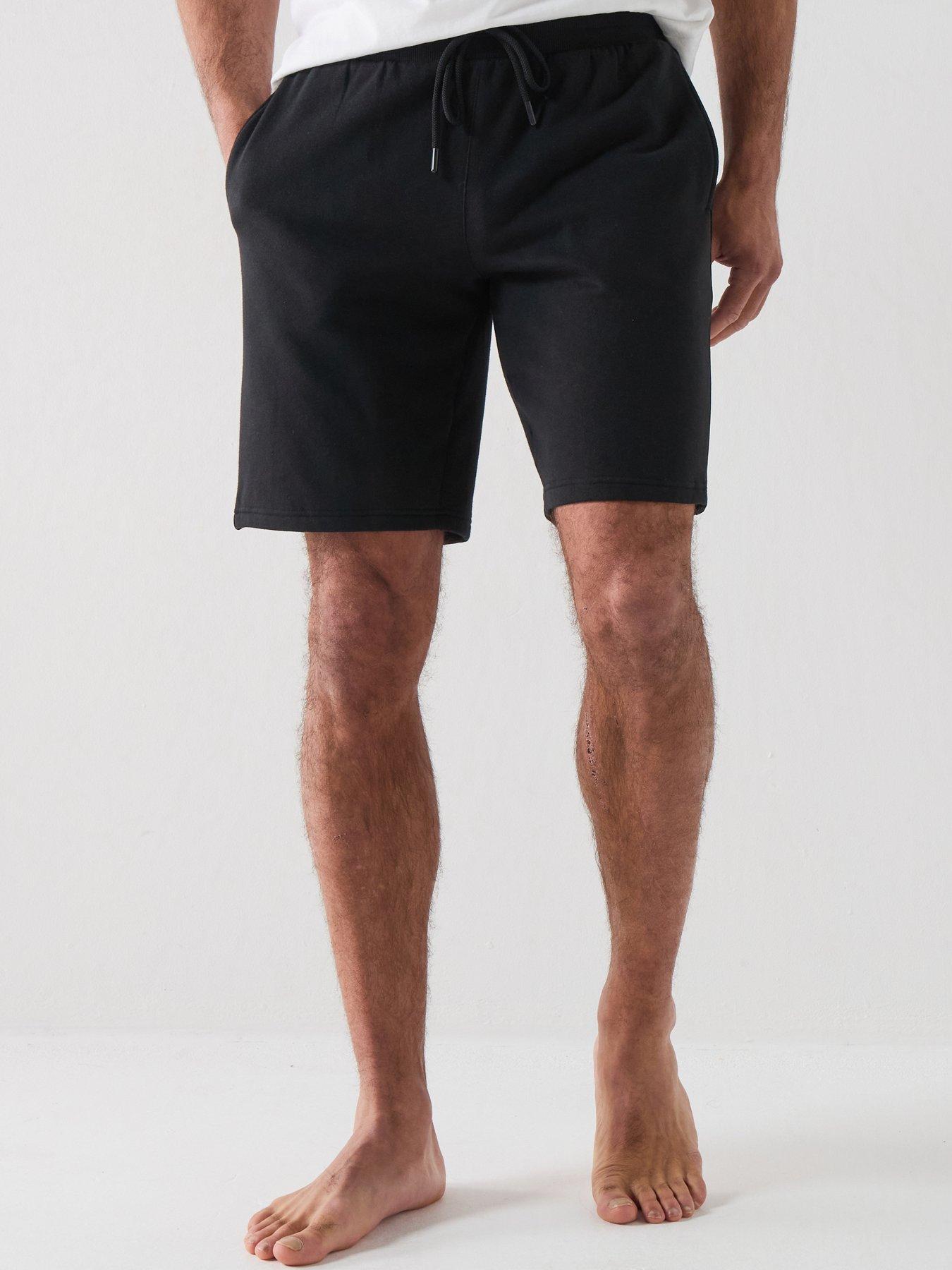 Emporio Armani Bodywear Basic Terry Tape Lounge Shorts - Black