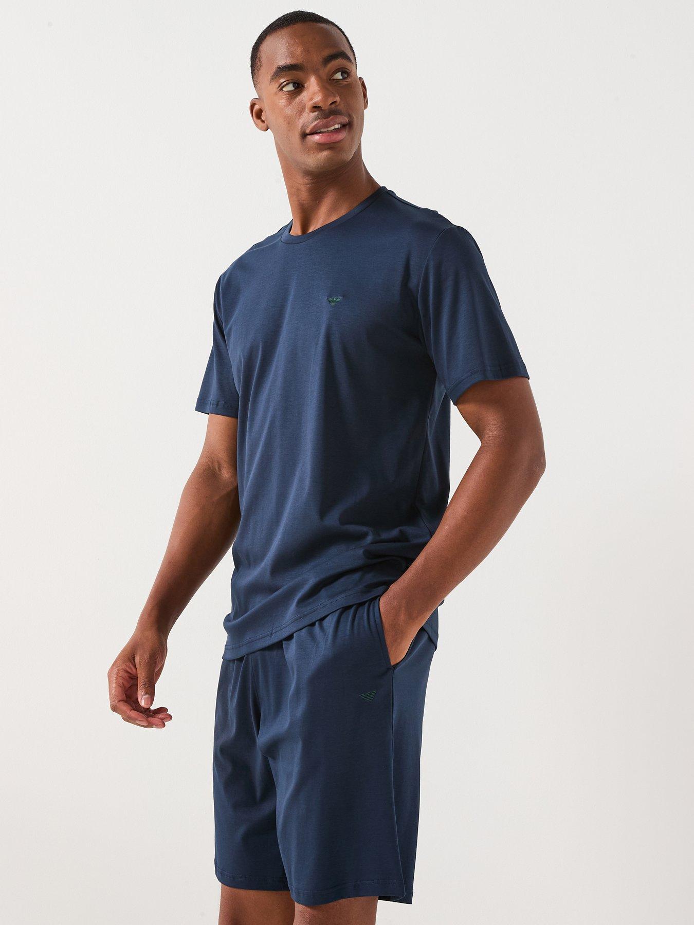 Emporio Armani Bodywear Jersey Shortie Pyjama Set - Navy