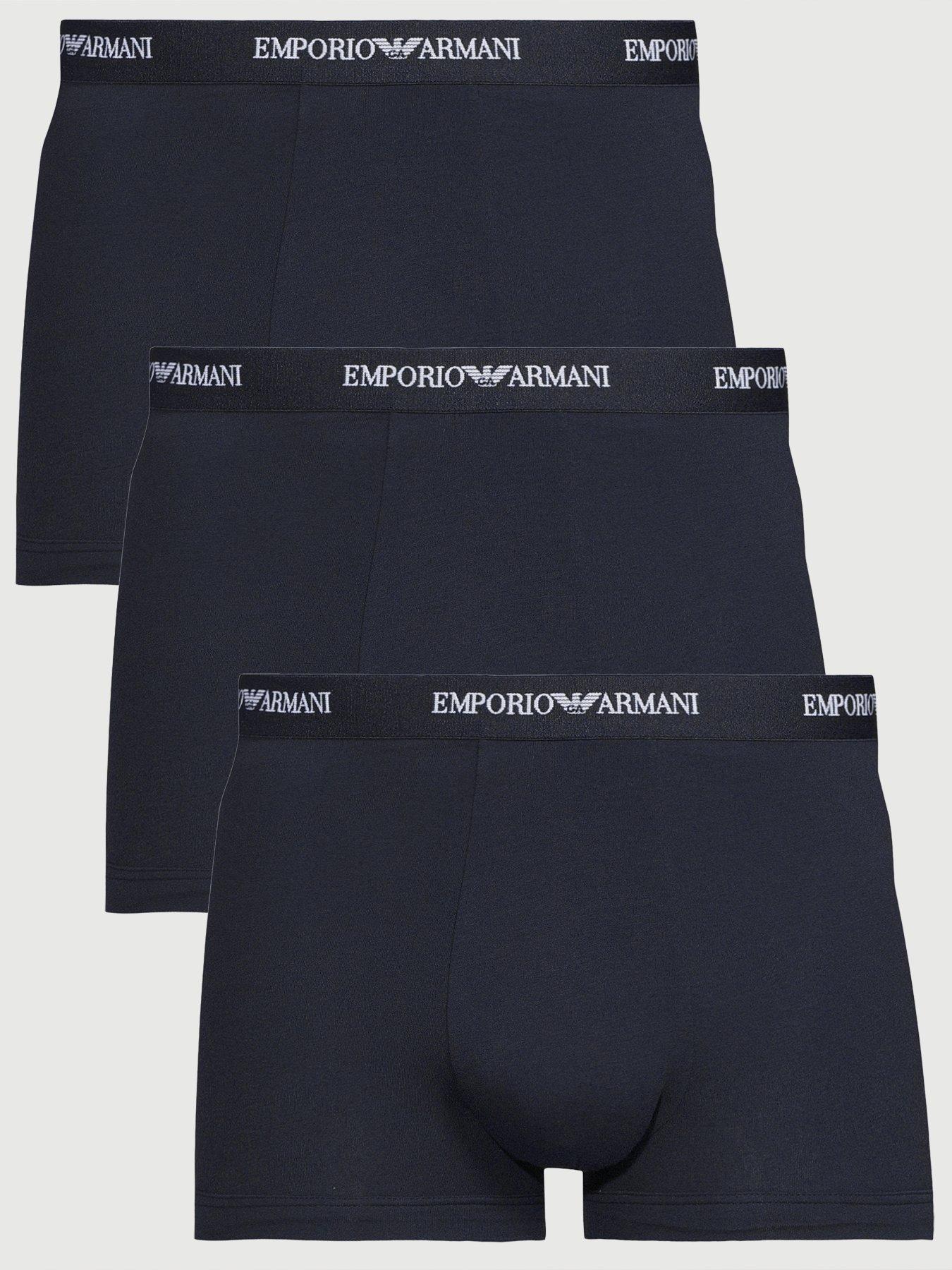 undefined 3 Pack Stretch Cotton Trunks - Navy