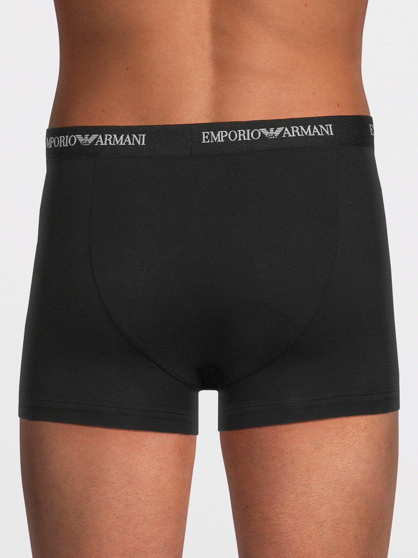 Image 3 of 3 of Emporio Armani Bodywear 3 Pack Stretch Cotton Trunks - Black