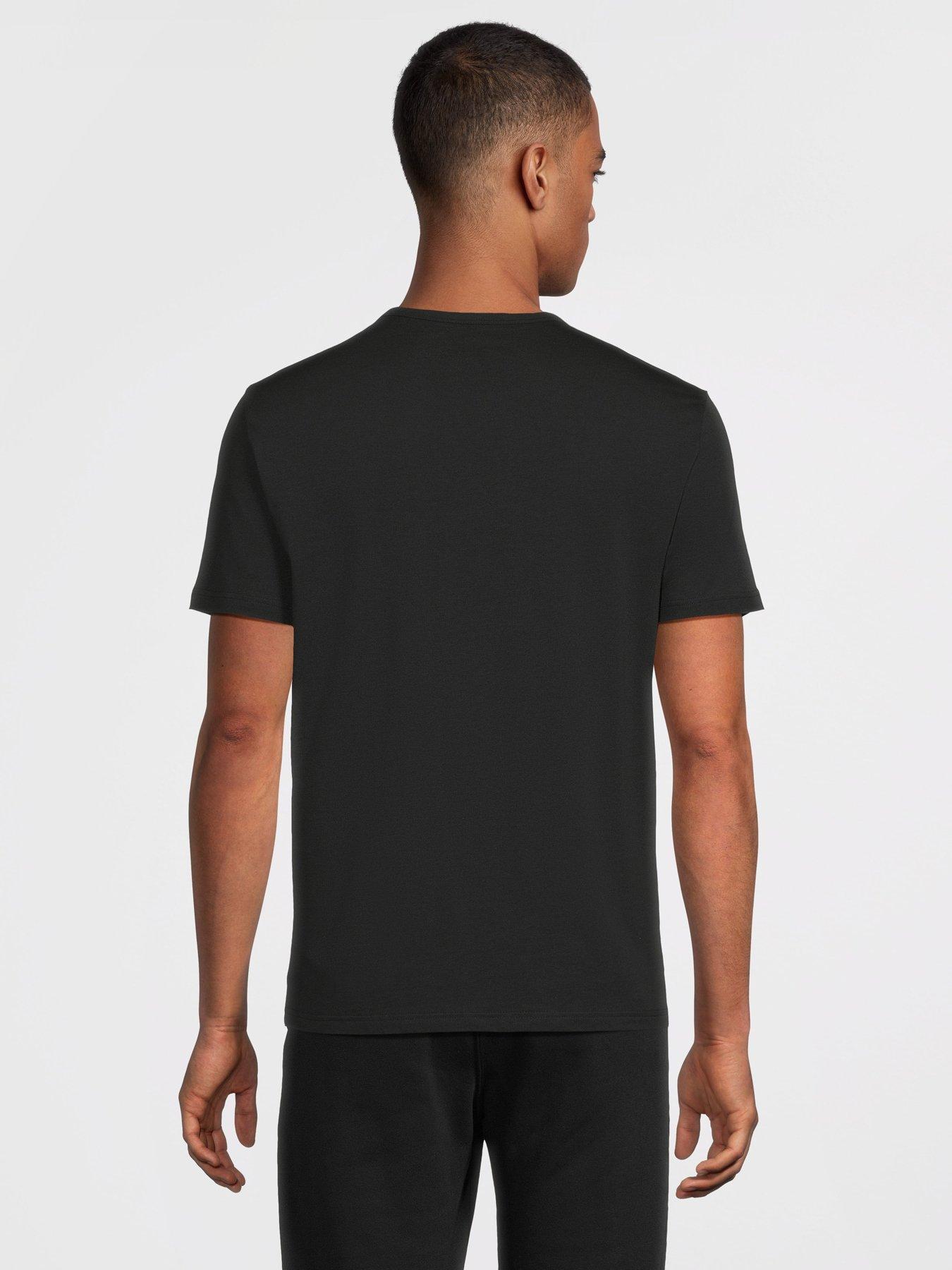 Image 3 of 6 of Emporio Armani Bodywear 2 Pack Stretch Cotton Crew Neck T-Shirts - Black