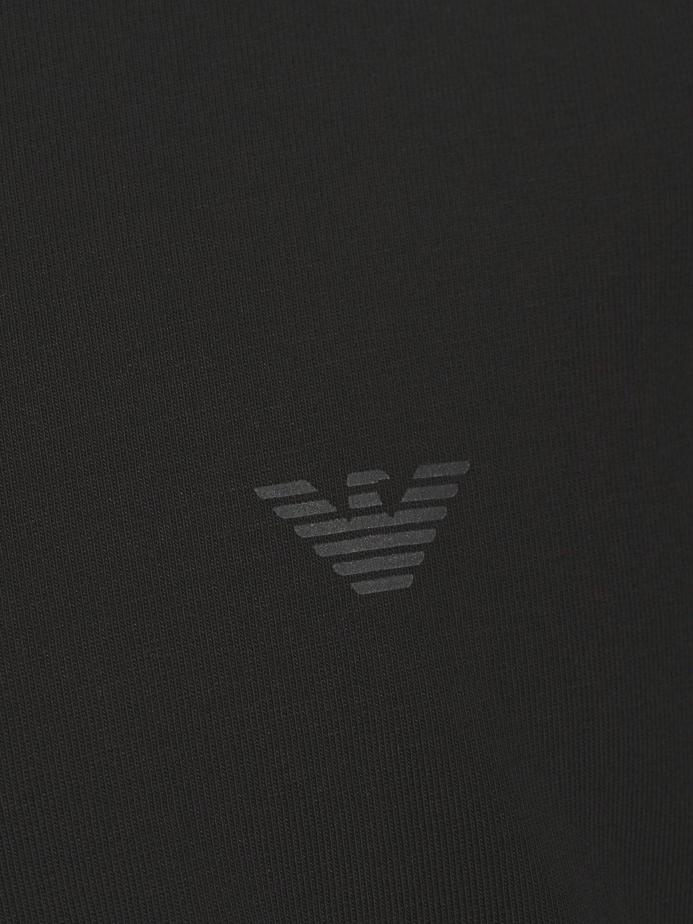 Image 6 of 6 of Emporio Armani Bodywear 2 Pack Stretch Cotton Crew Neck T-Shirts - Black