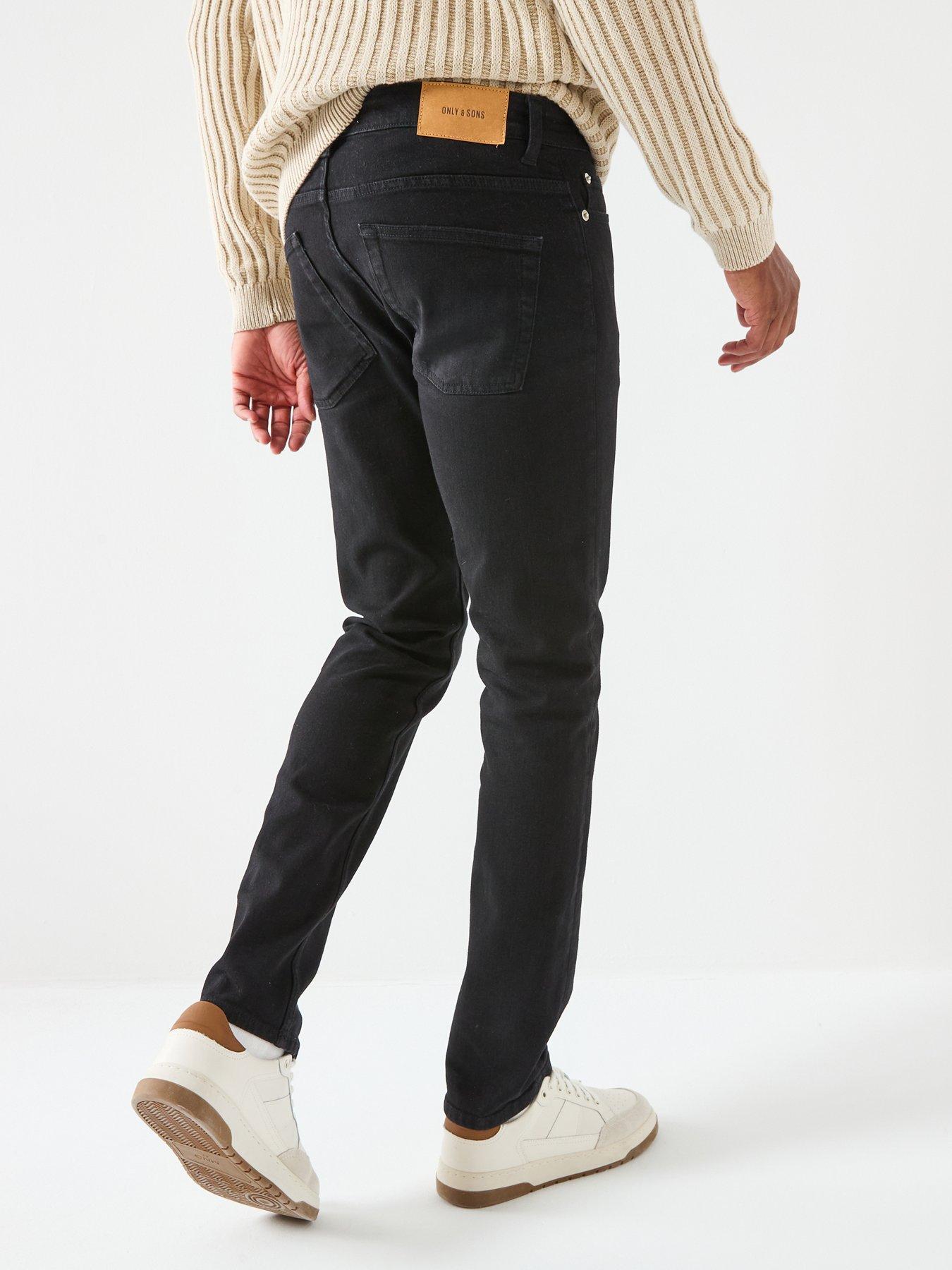  image of only-sons-loom-slim-fit-jeans-black