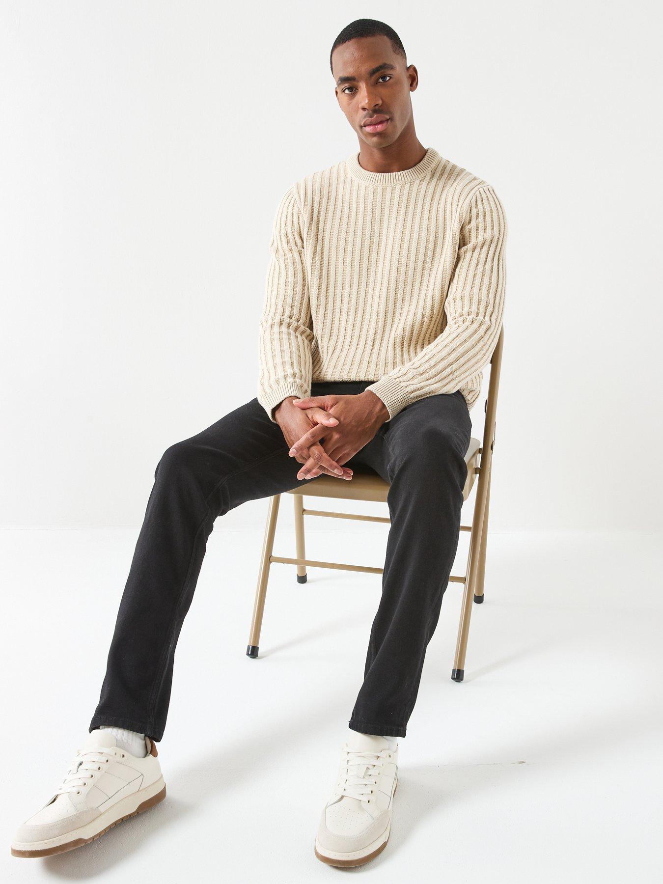  image of only-sons-loom-slim-fit-jeans-black