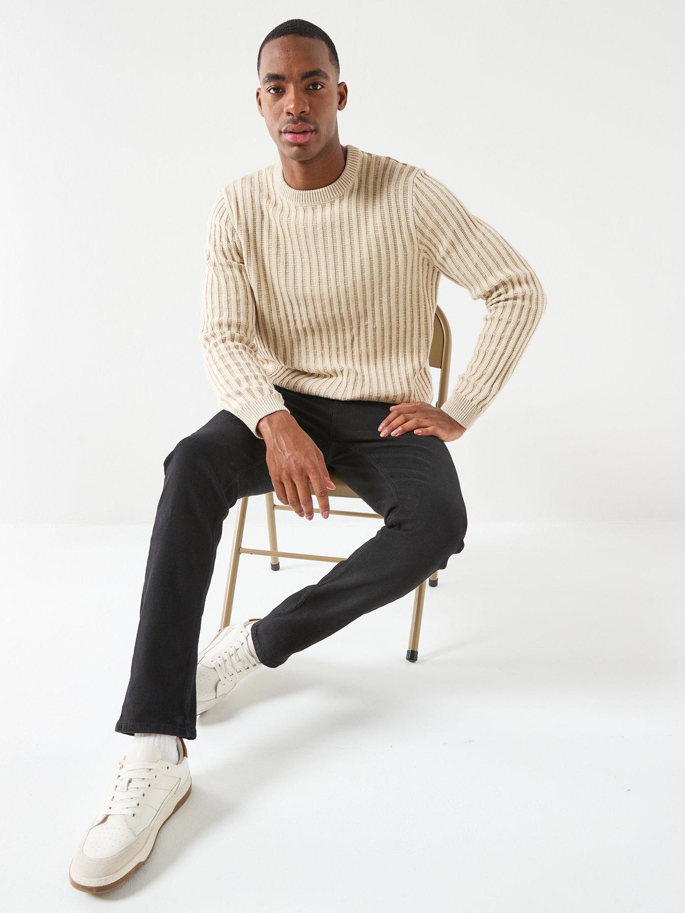  image of only-sons-loom-slim-fit-jeans-black