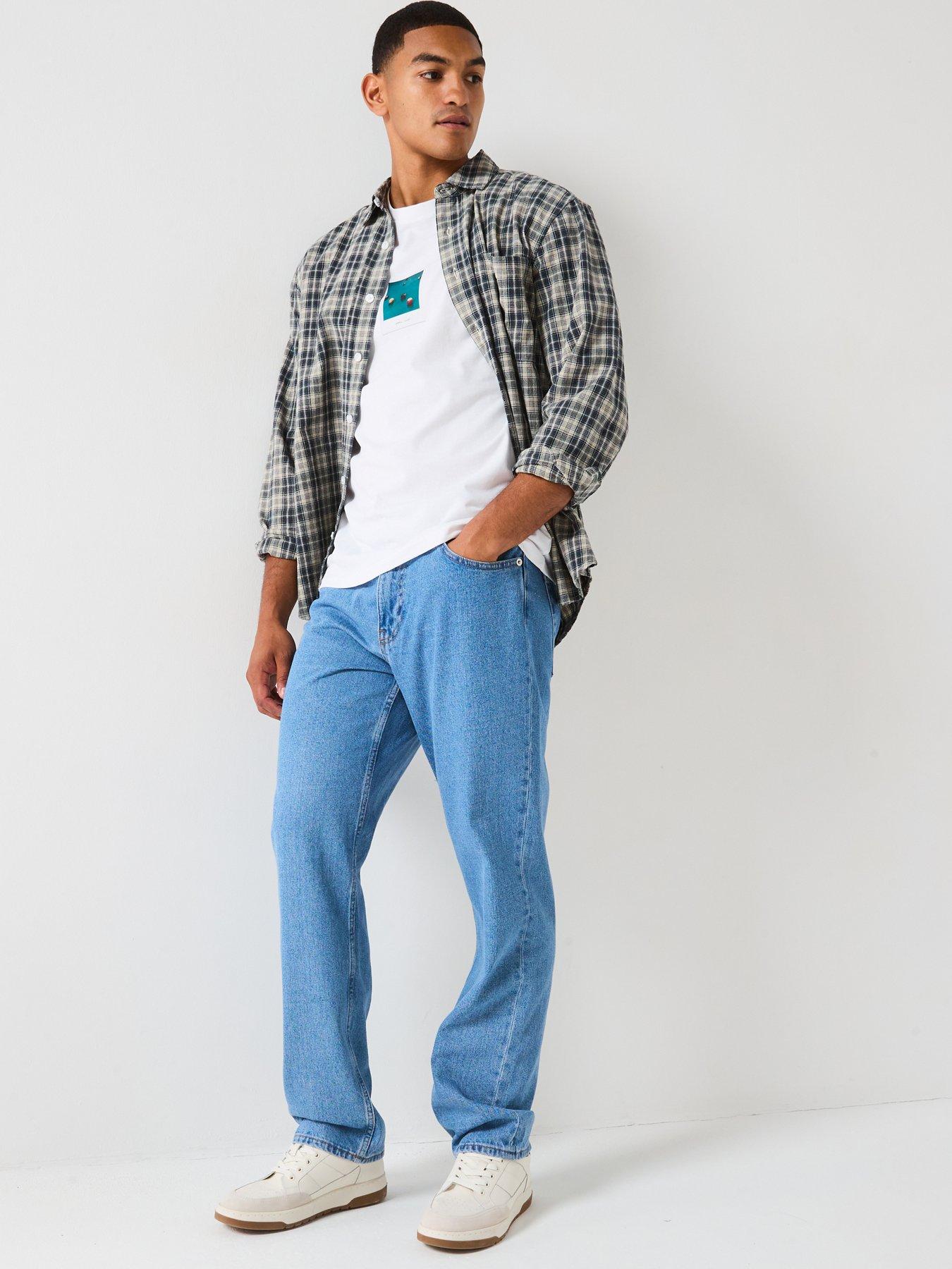 Image 3 of 4 of ONLY & SONS Edge Straight Fit Jeans - Mid Wash