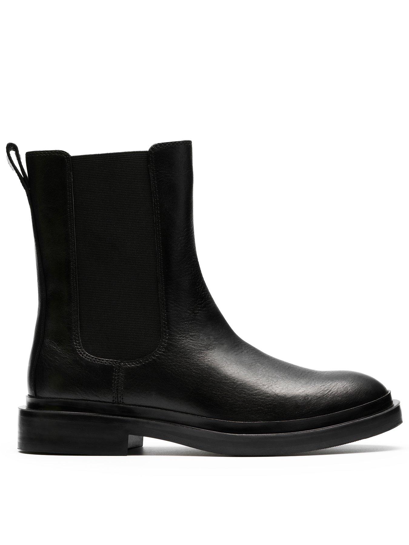  image of clarks-previa-top-leather-boots-black
