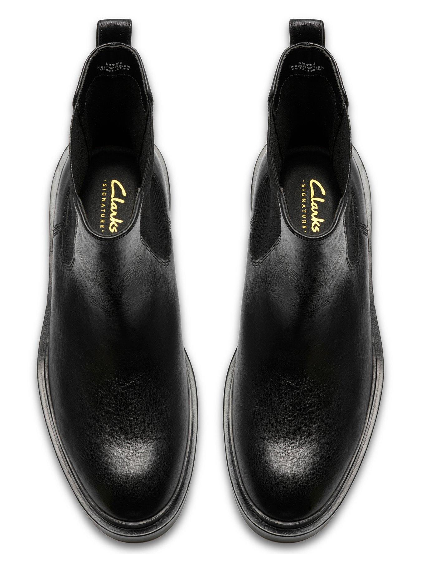  image of clarks-previa-top-leather-boots-black