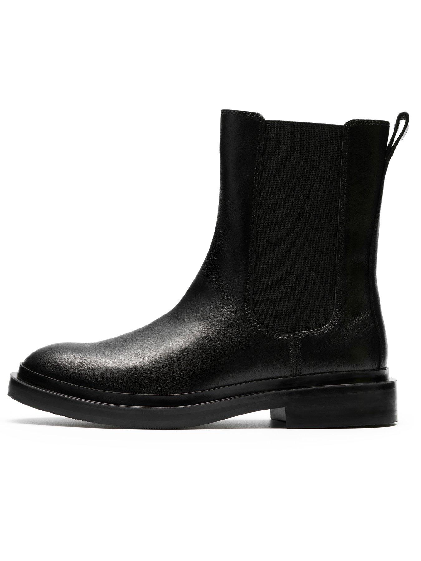 image of clarks-previa-top-leather-boots-black