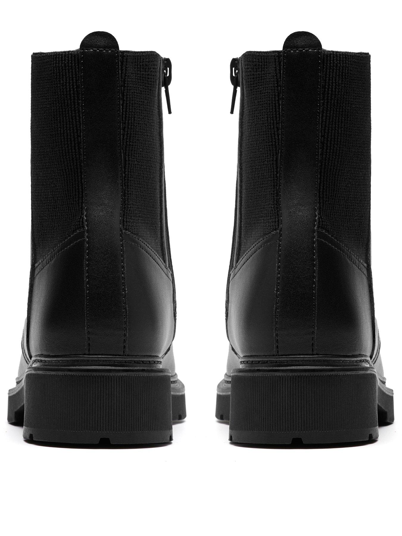 Clarks Lauryl West Anfibio Donna - Stivaletto In Pelle Morbida Con Suola TPR E Gommino Elastico