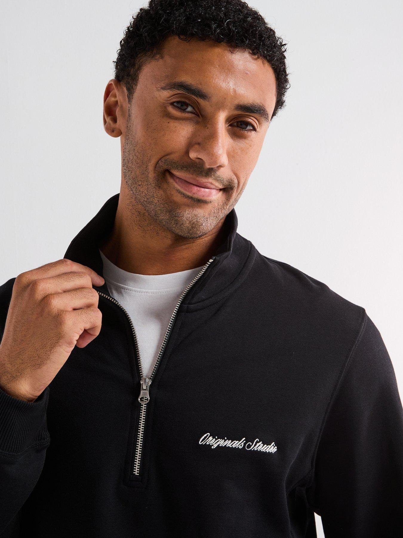 Image 4 of 6 of Jack & Jones Funnel Neck Sweat Top and Jogger Tracksuit - Black