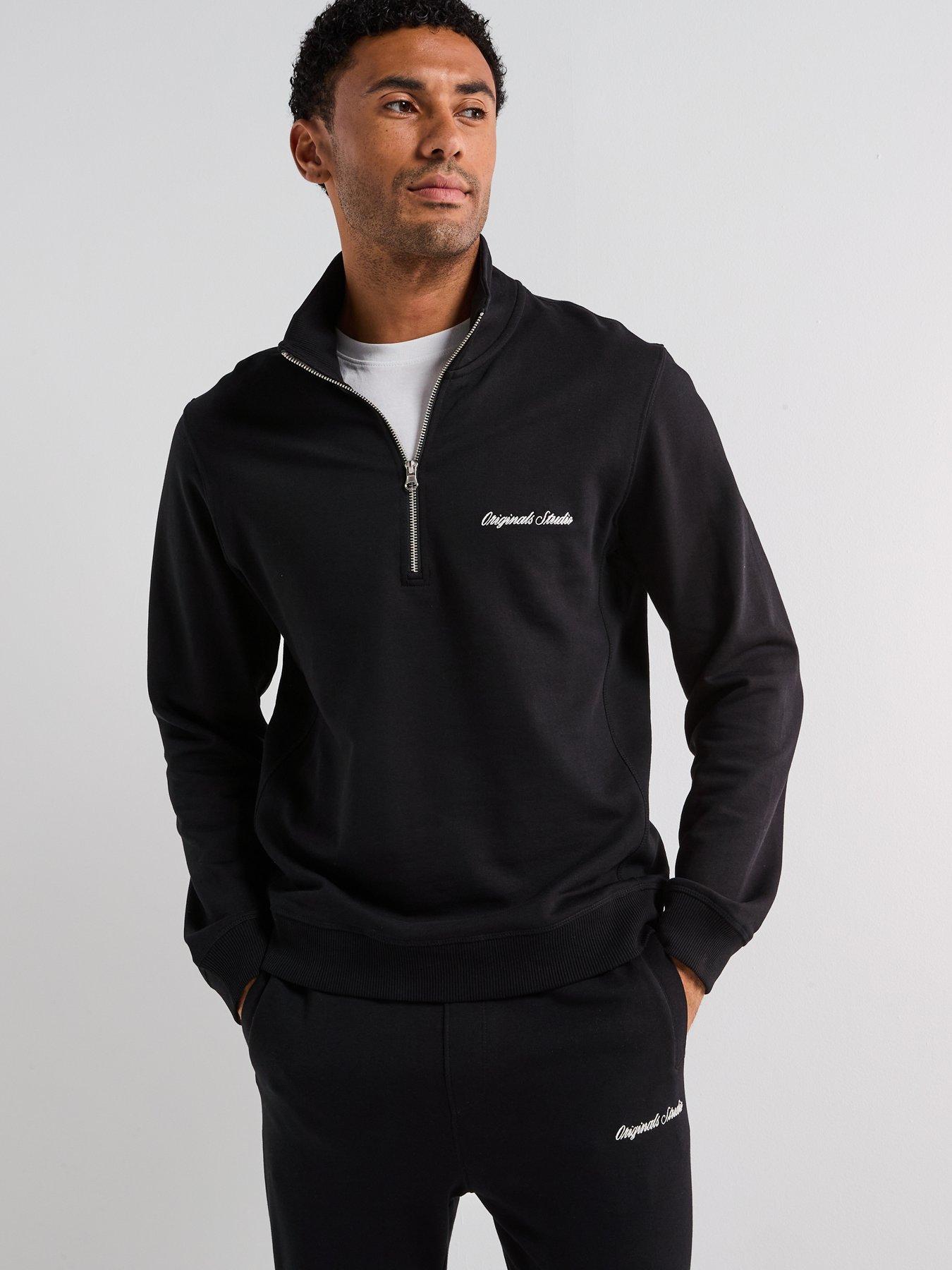 Image 5 of 6 of Jack & Jones Funnel Neck Sweat Top and Jogger Tracksuit - Black