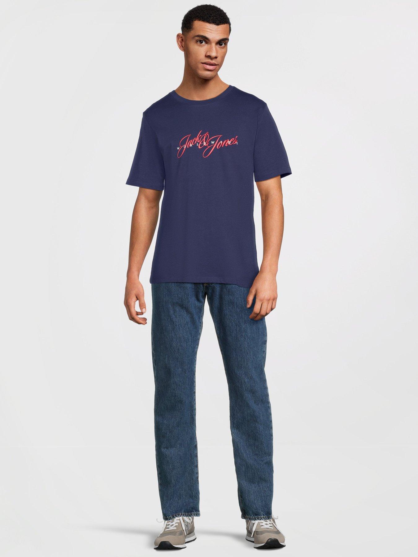  image of jack-jones-5-pack-short-sleeve-crew-neck-t-shirts-multi