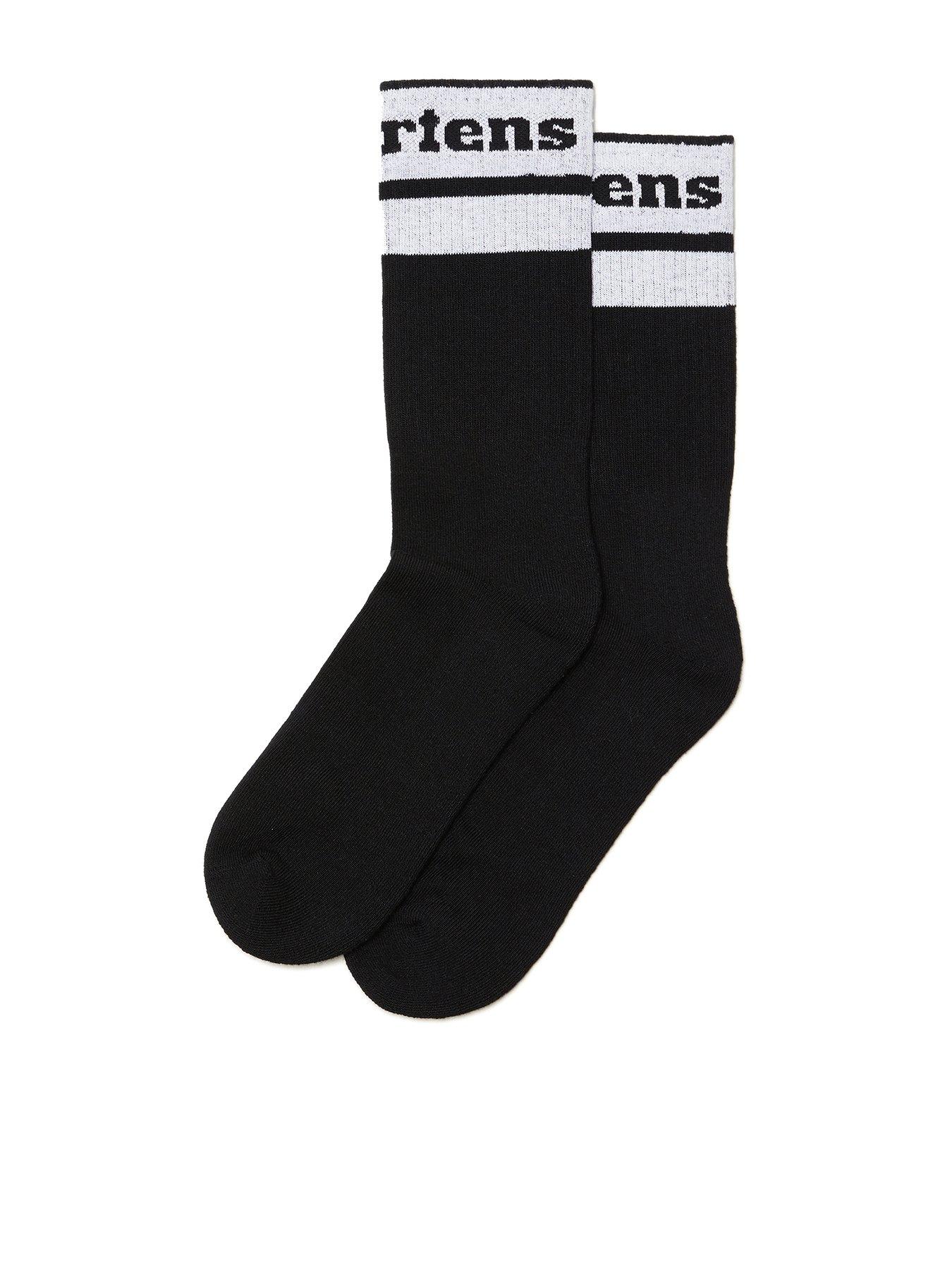 undefined Athletic Logo Sock Socks Black+white Cotton Blend
