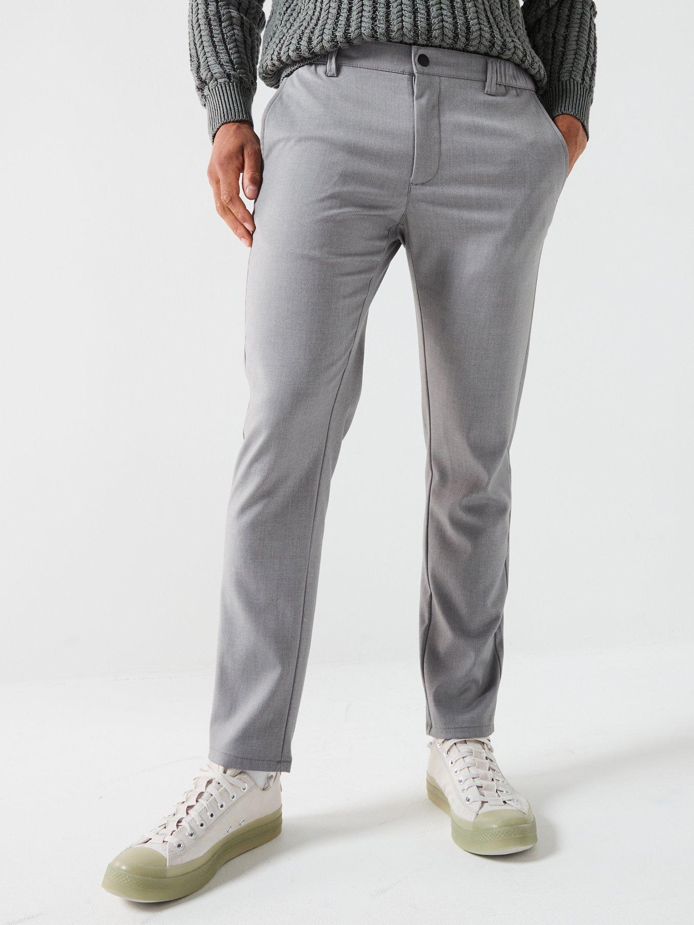 ONLY & SONS Aiden Regular Fit Casual Trousers - Grey