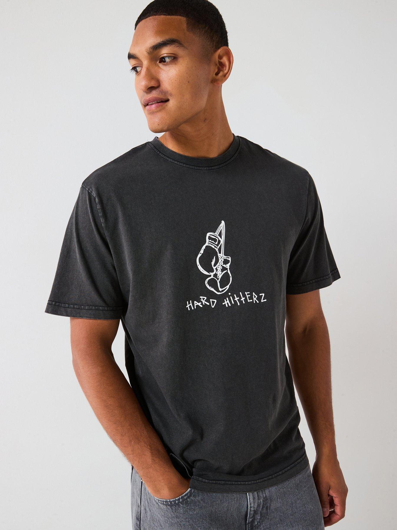 Image 1 of 5 of ONLY & SONS Fraizer Relaxed Fit Short Sleeve T-Shirt - Black