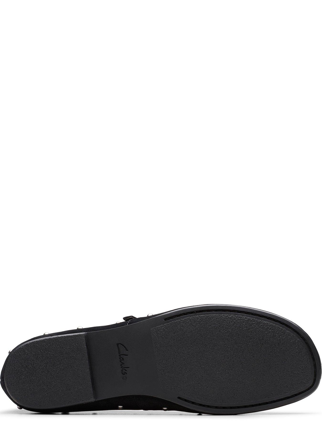 Image 5 of 6 of Clarks Livia Stud Suede Ballerinas - Black