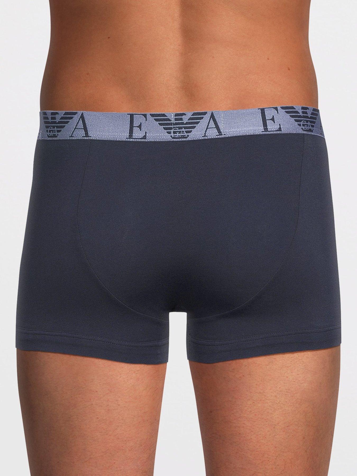 Image 3 of 3 of Emporio Armani Bodywear 3 Pack Bold Monogram Trunks - Dark Blue