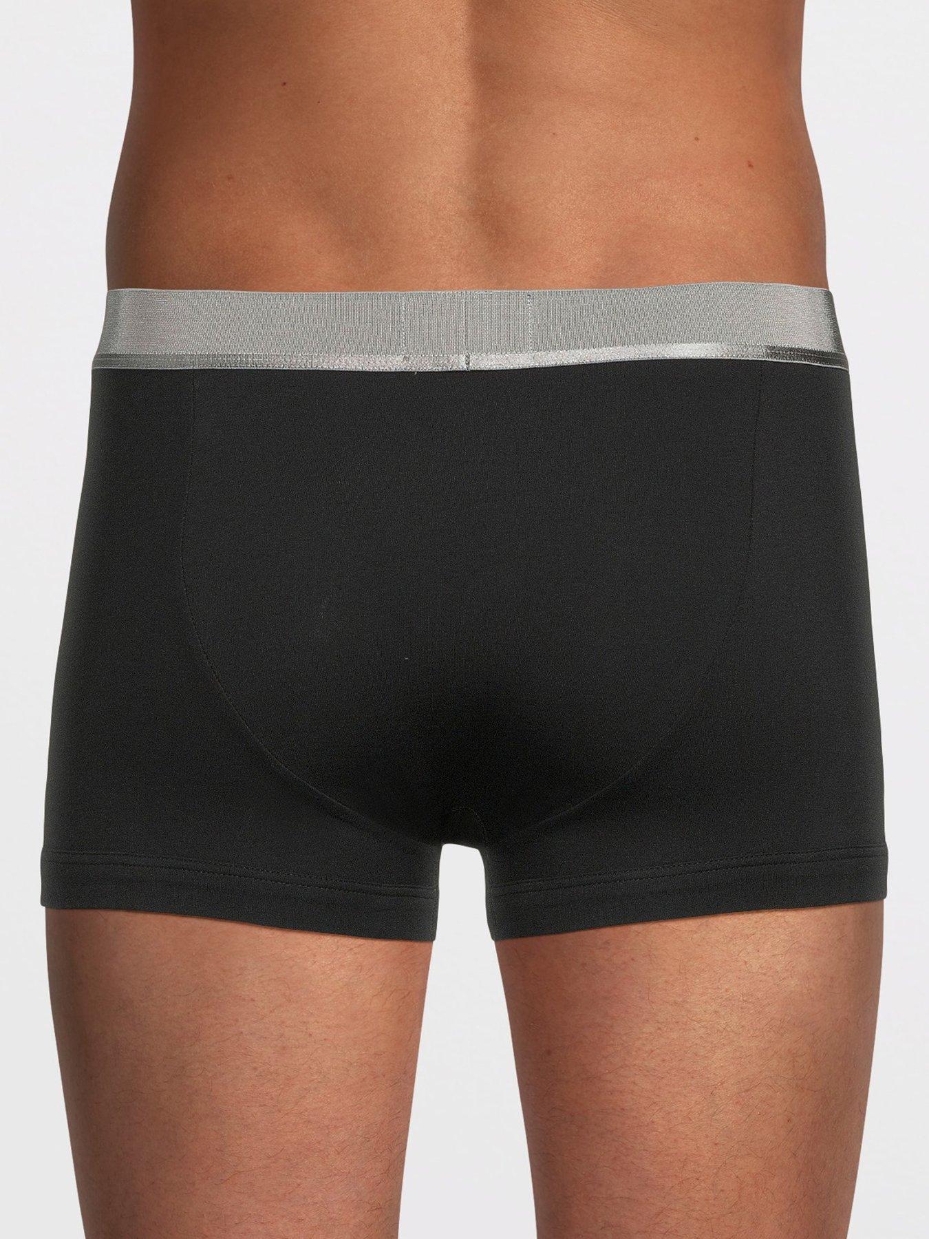  image of emporio-armani-bodywear-3-pack-shiny-logo-waistband-trunks-black