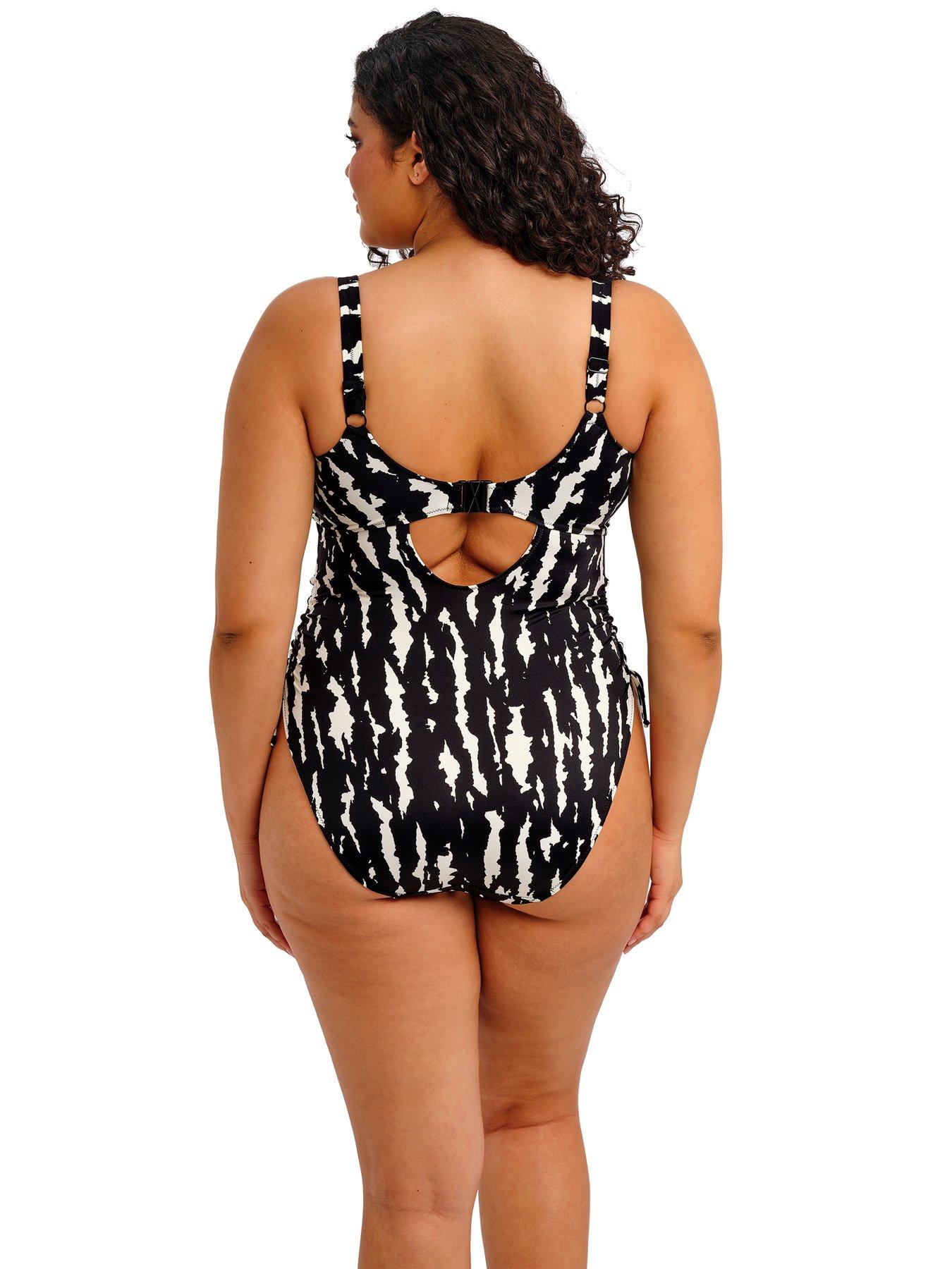  image of elomi-echo-shell-non-wired-swimsuit-black