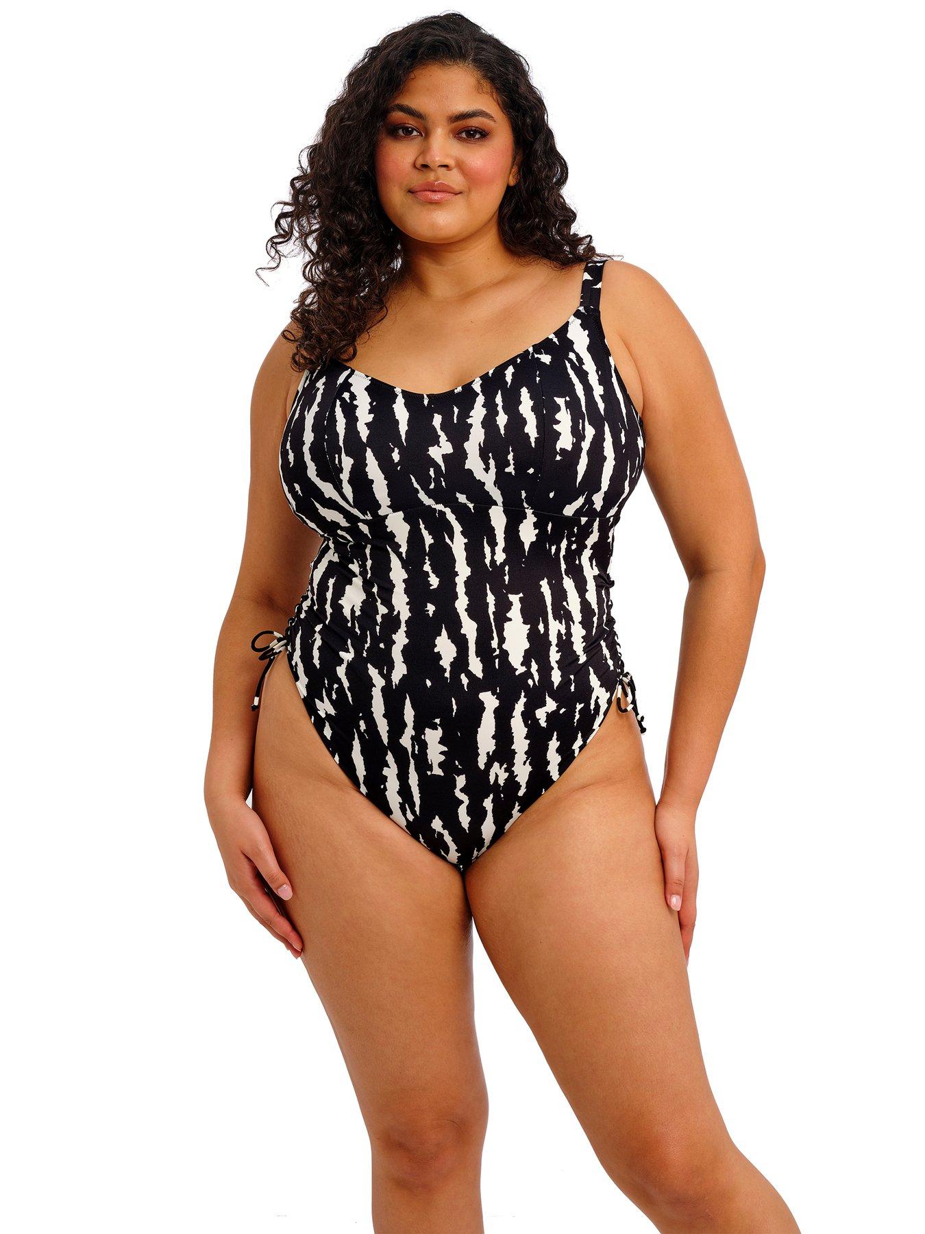  image of elomi-echo-shell-non-wired-swimsuit-black