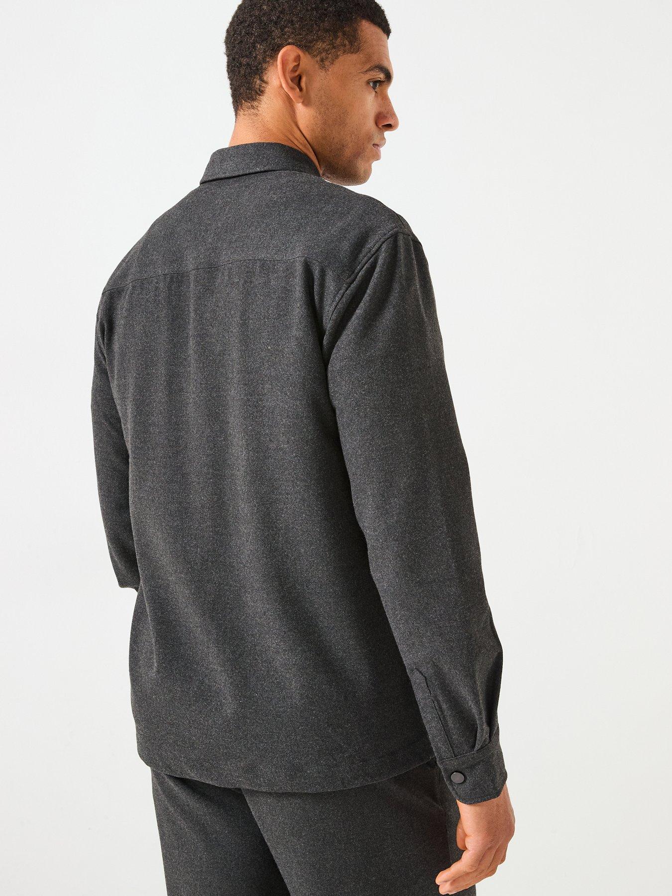 stillFront image of only-sons-mark-brushed-overshirt-grey