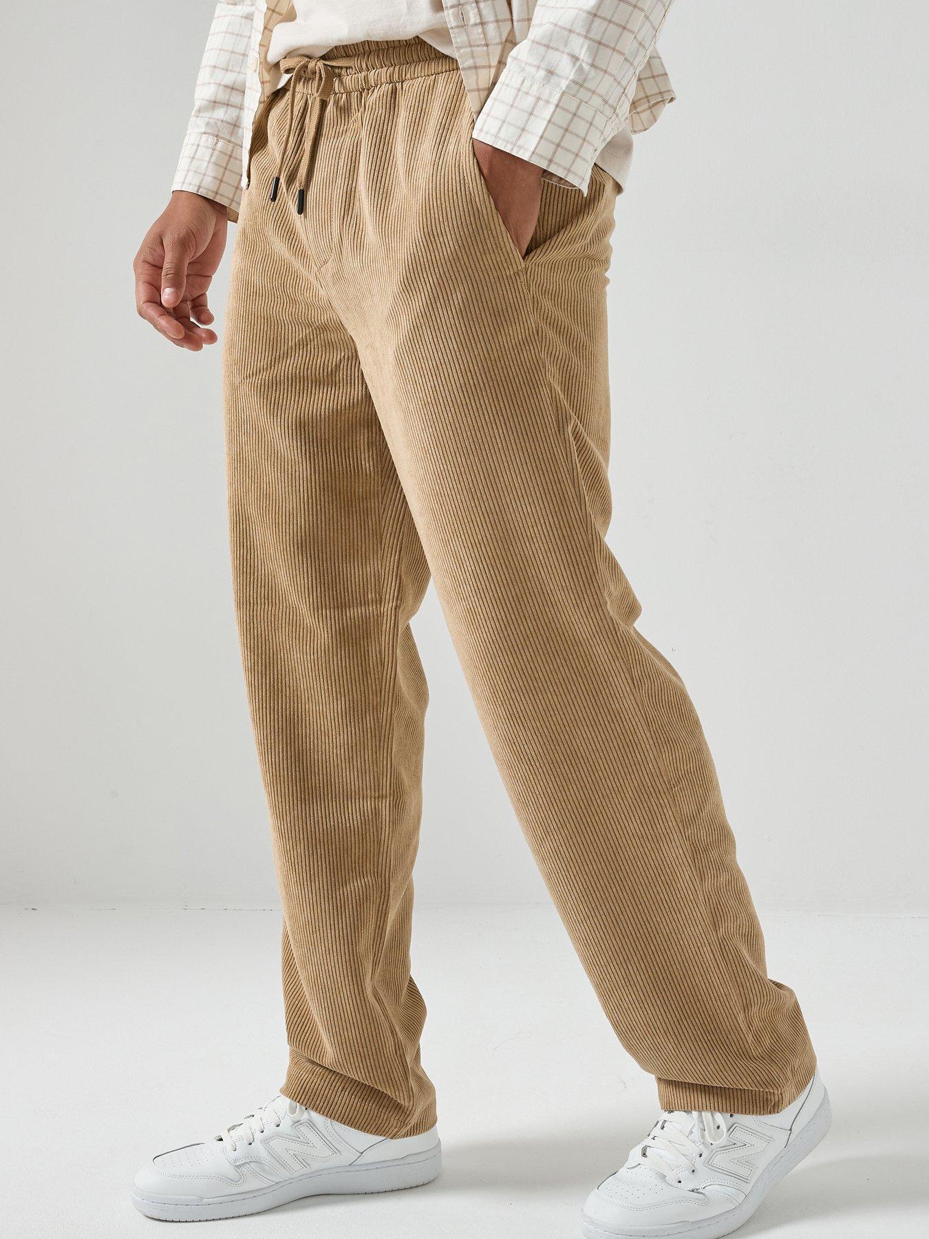 ONLY & SONS Sinus Loose Fit Corduroy Trousers - Khaki