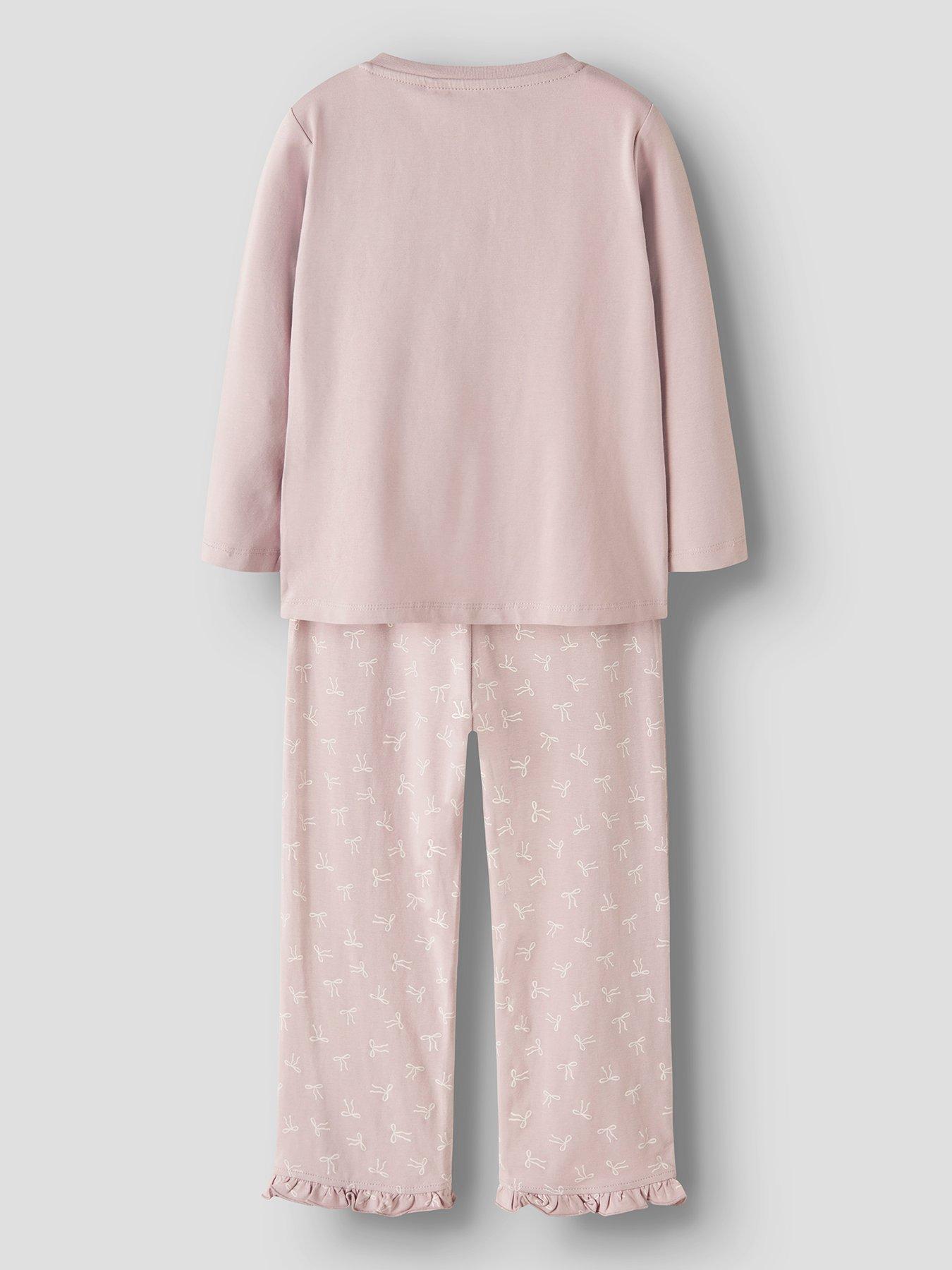 back image of name-it-mini-girls-bow-print-pyjamas-lilac