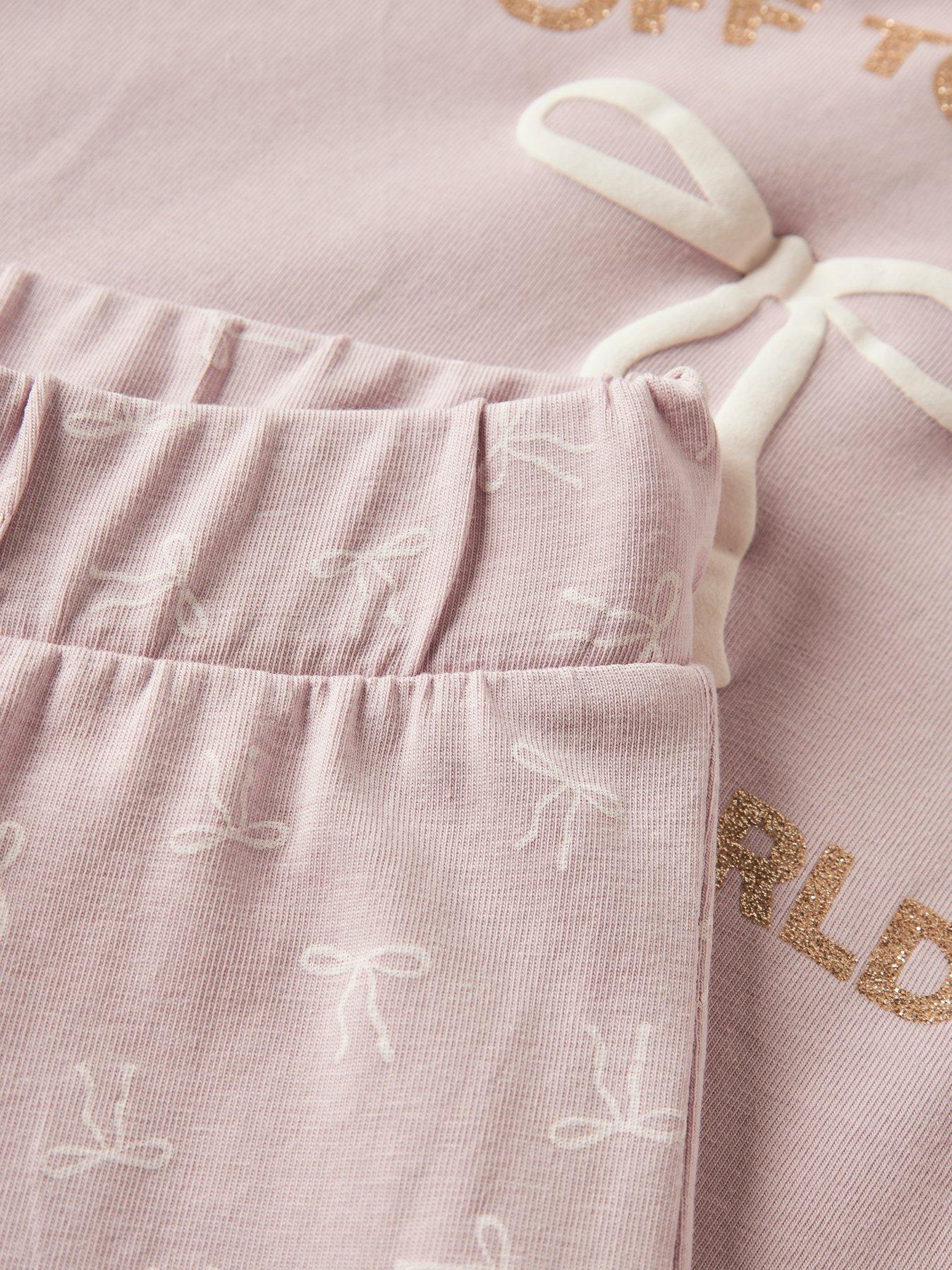  image of name-it-mini-girls-bow-print-pyjamas-lilac