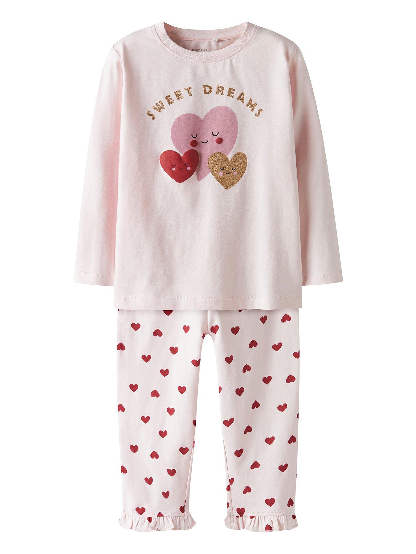 stillFront image of name-it-mini-girls-heart-print-pyjamas-light-pink