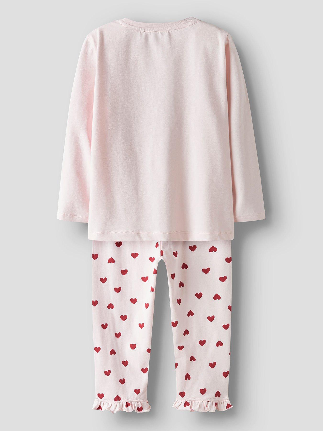  image of name-it-mini-girls-heart-print-pyjamas-light-pink