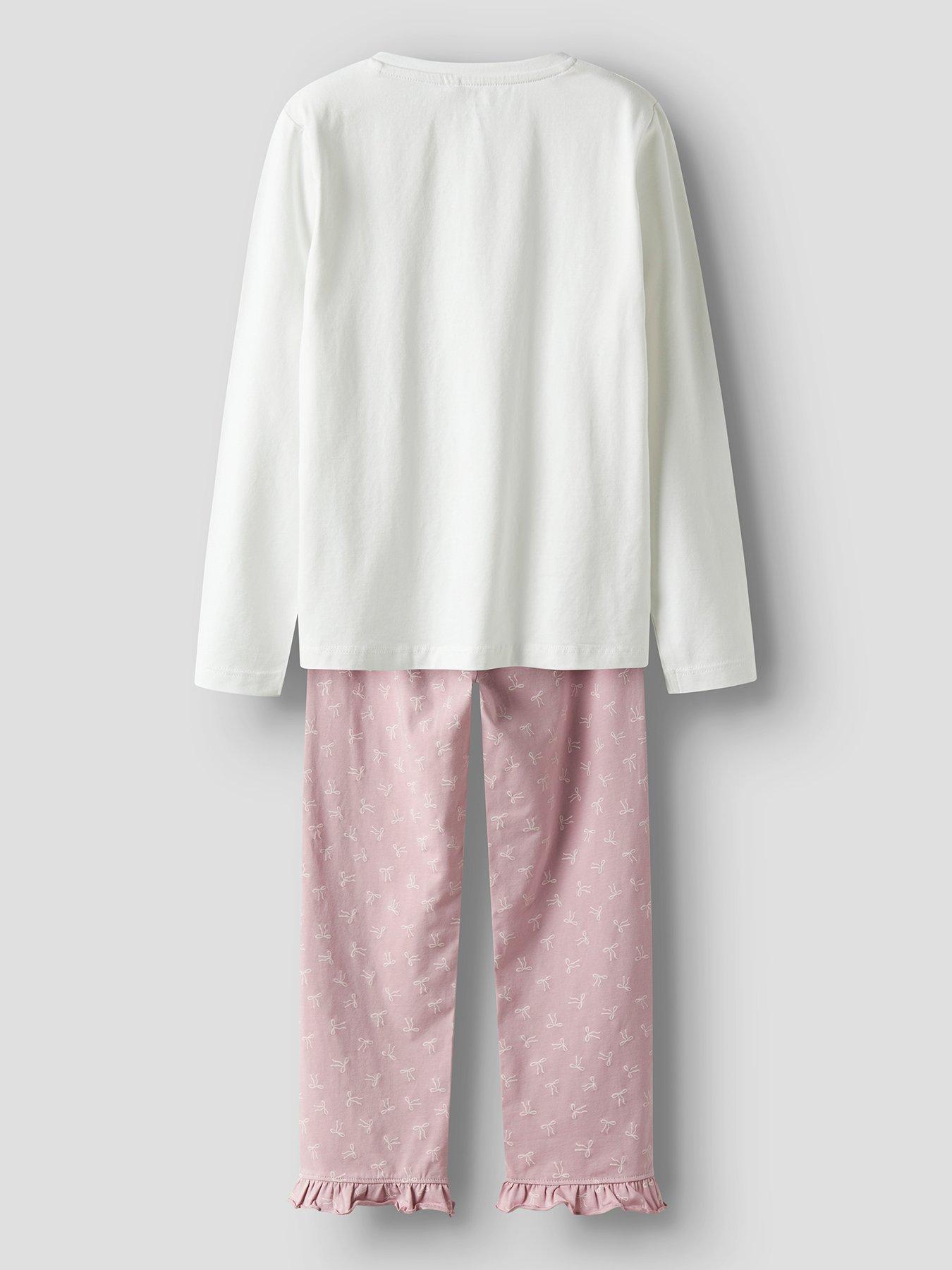 Image 3 of 5 of Name It Girls Bow Print Pyjamas - Lilac