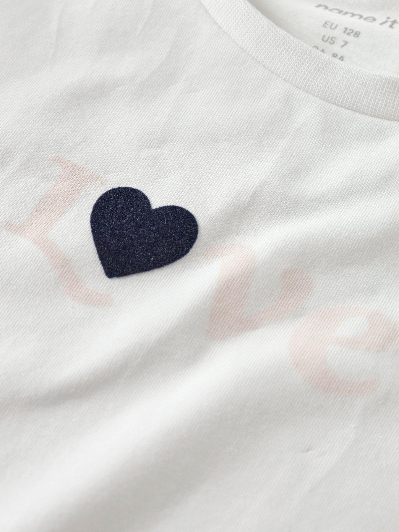 Image 4 of 4 of Name It Girls Heart Print Pyjamas - Light Pink