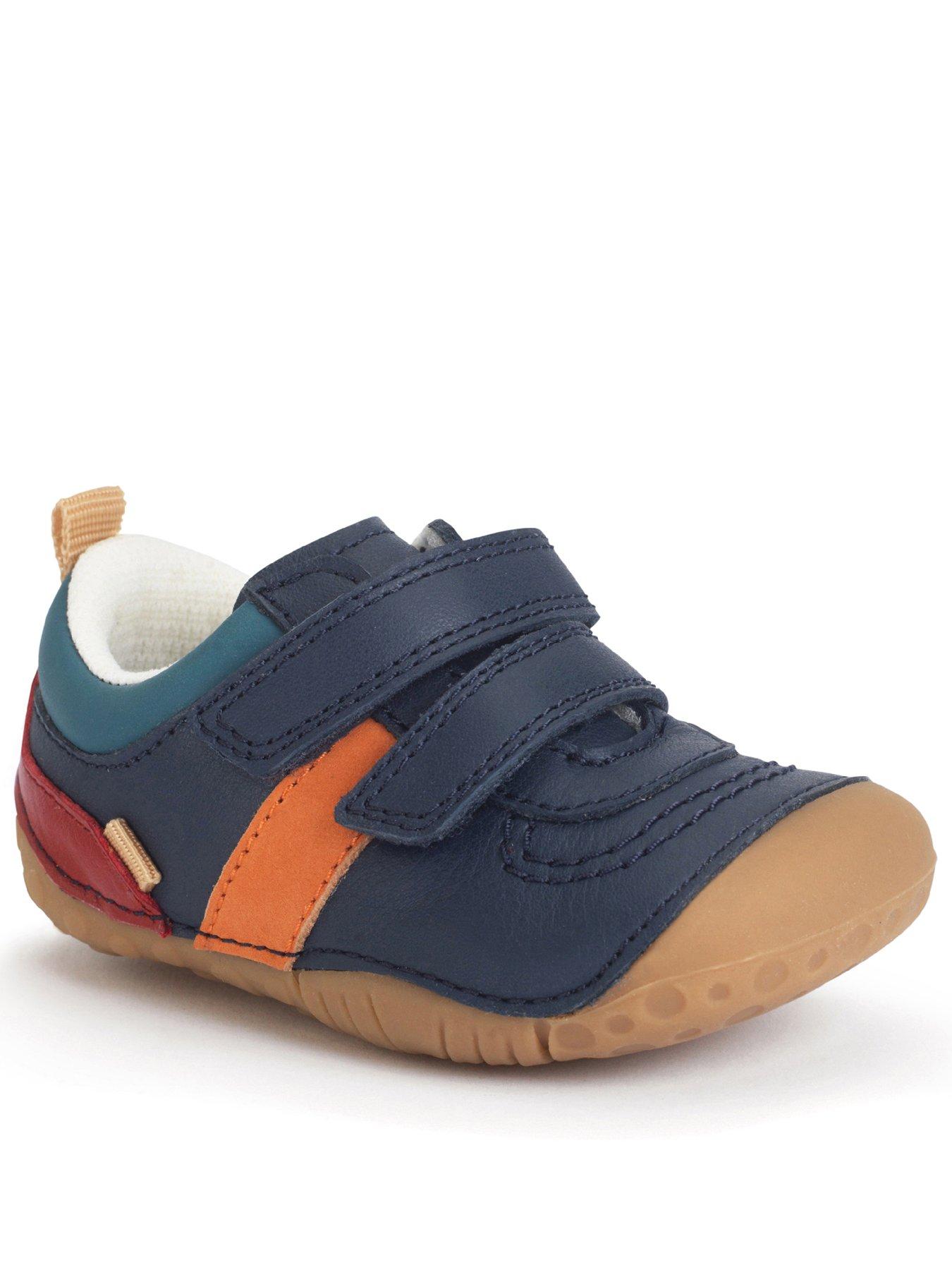 Start-rite Zap Navy Leather Double Rip Tape Boys Pre-walkers