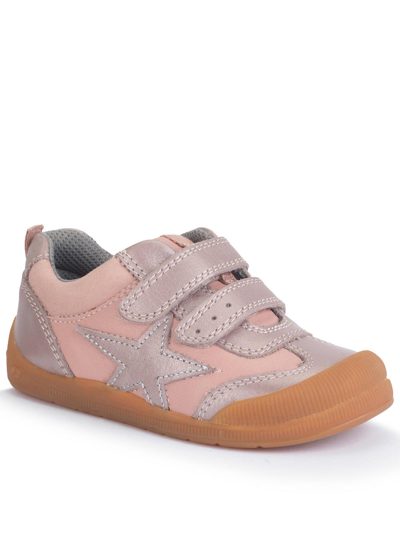 undefined Tickle Star Girls Dusky Pink Pearlised Leather Pre-school Trainers