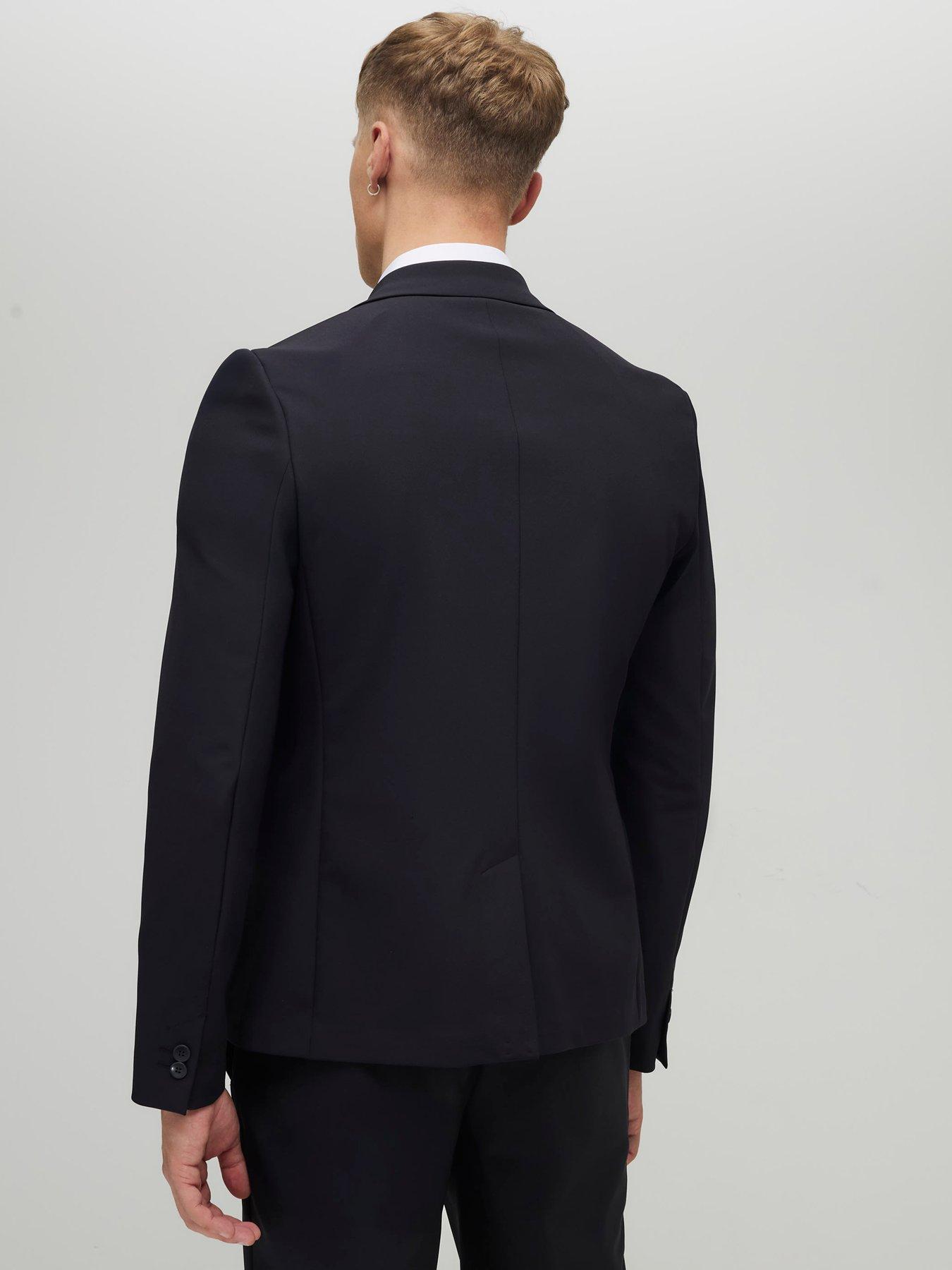 Image 2 of 4 of River Island Skinny Fit Comfort Suit Jacket - Black