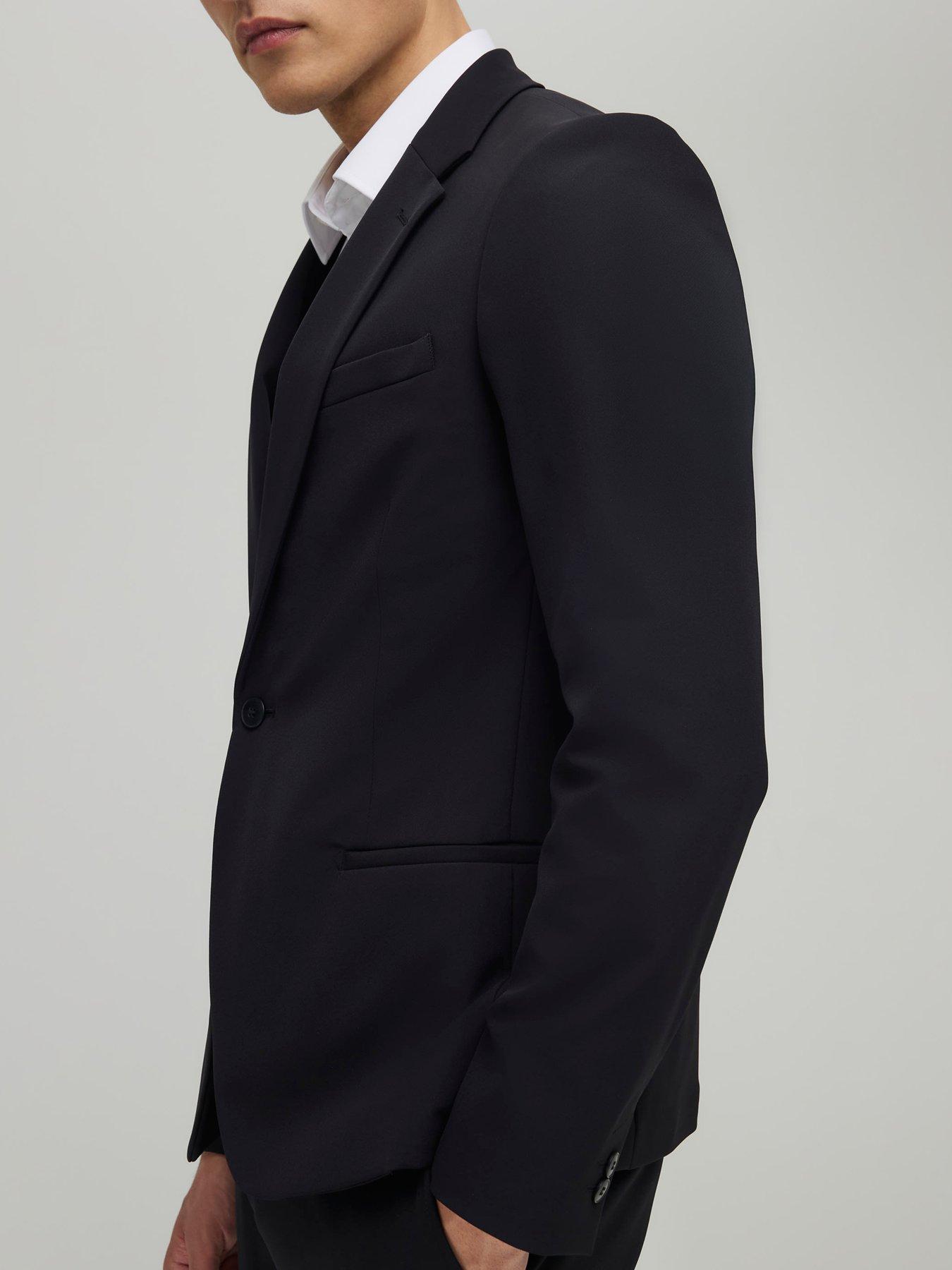 Image 4 of 4 of River Island Skinny Fit Comfort Suit Jacket - Black