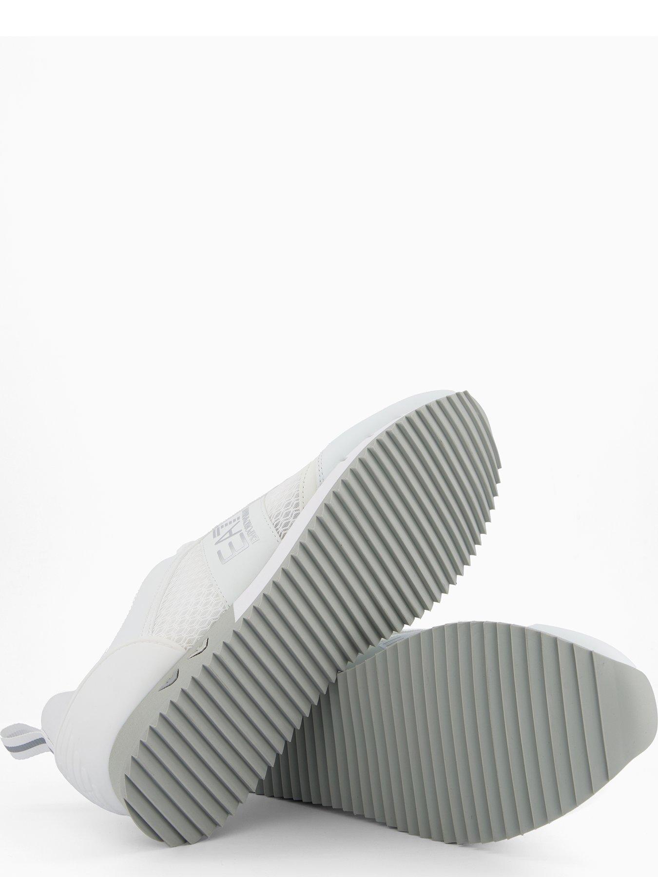 Image 4 of 7 of EA7 Emporio Armani Side Logo Mesh &amp; Pu Runner Trainers - White