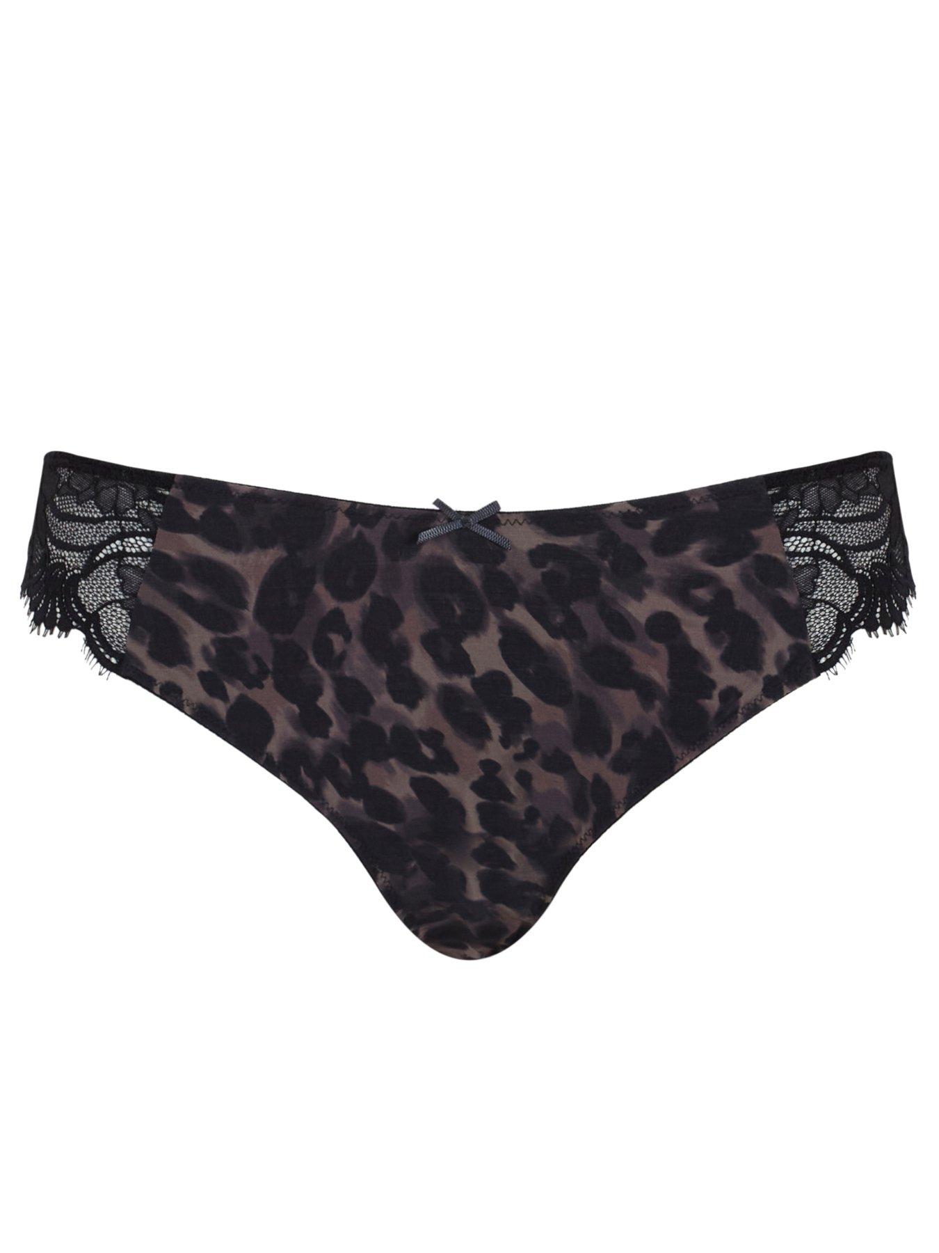 Image 4 of 4 of Panache Cherie Black Brazilian Brief - Black Animal